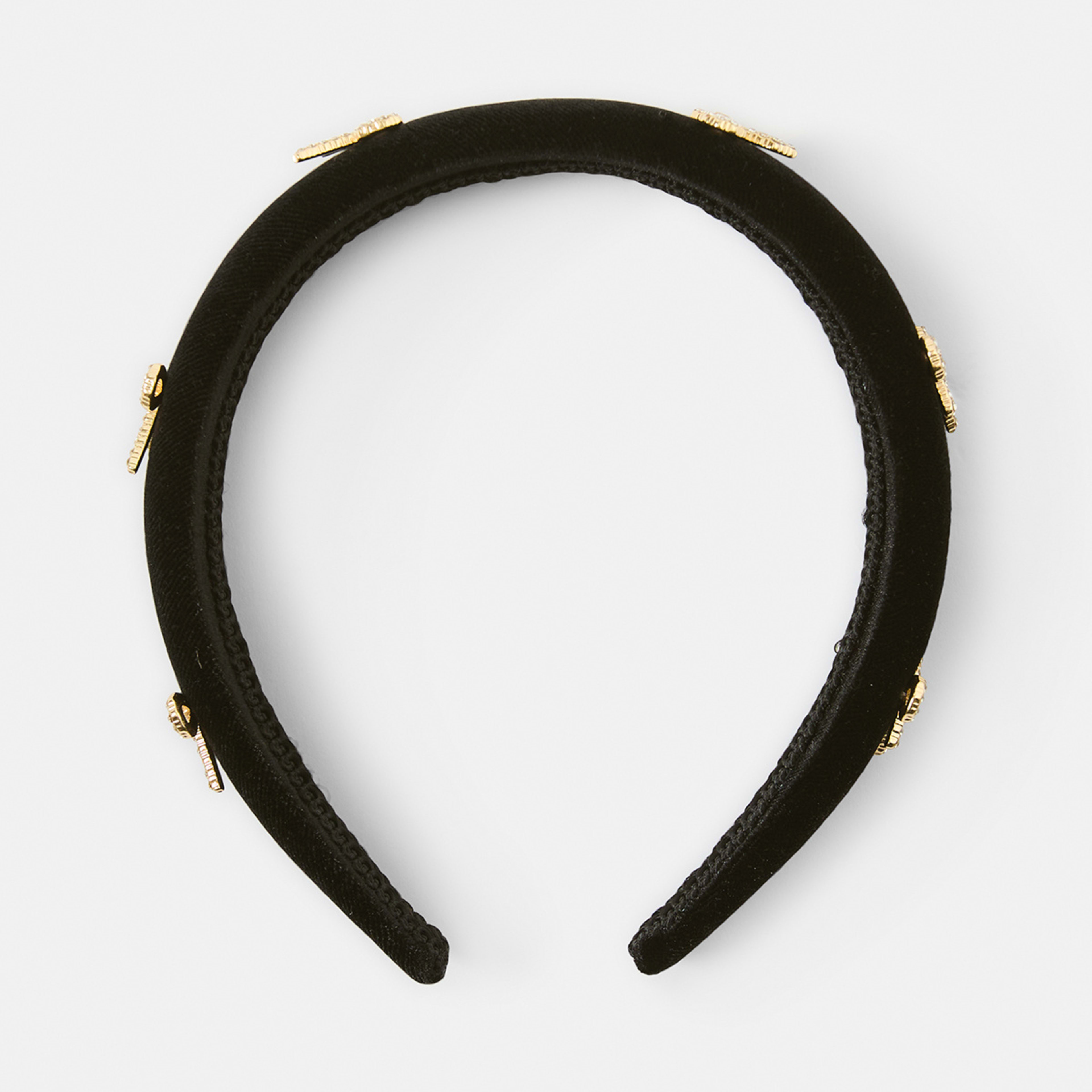 3 Black Diamante Bow Headband Black, 3 of 5