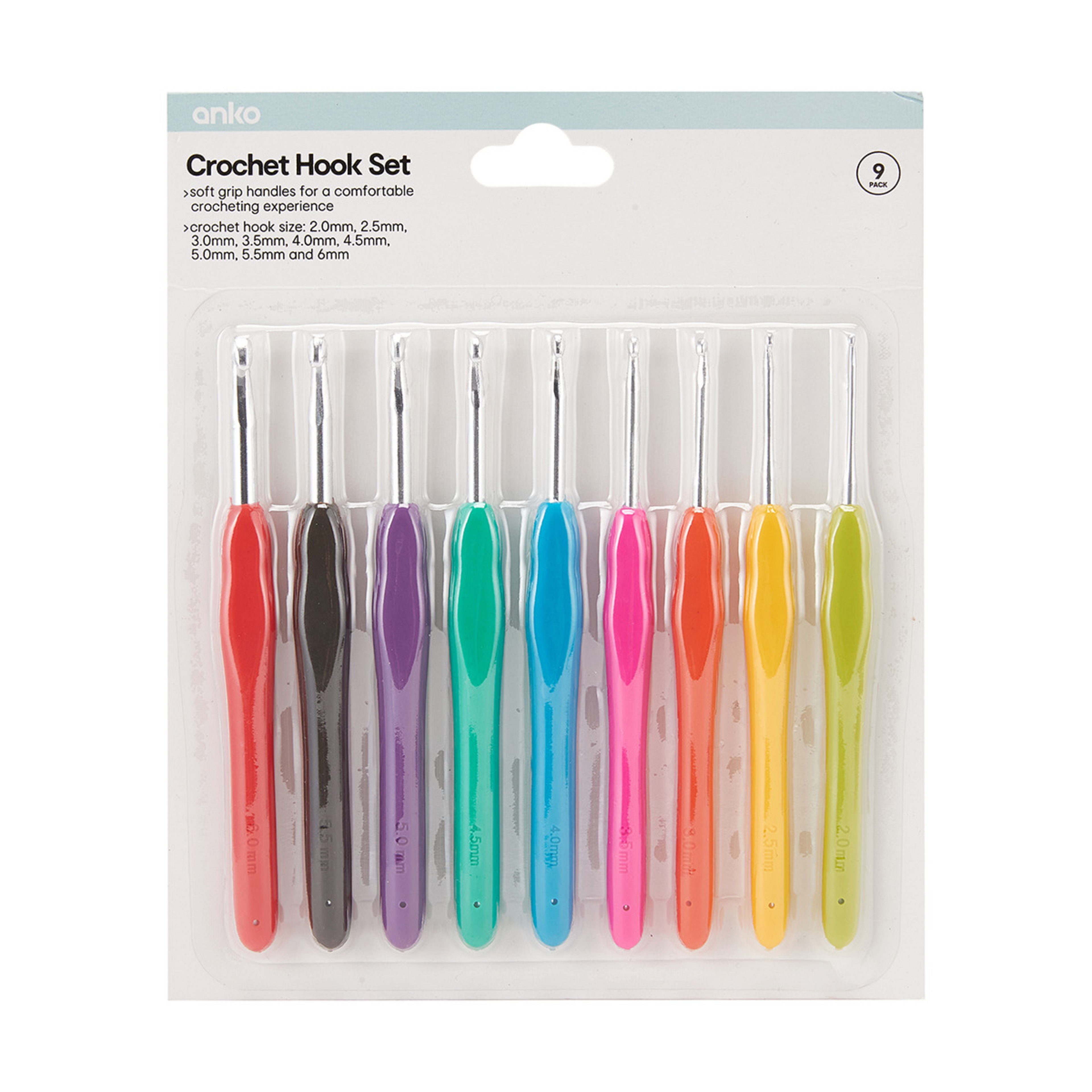 9 Pack Crochet Hook Set Kmart