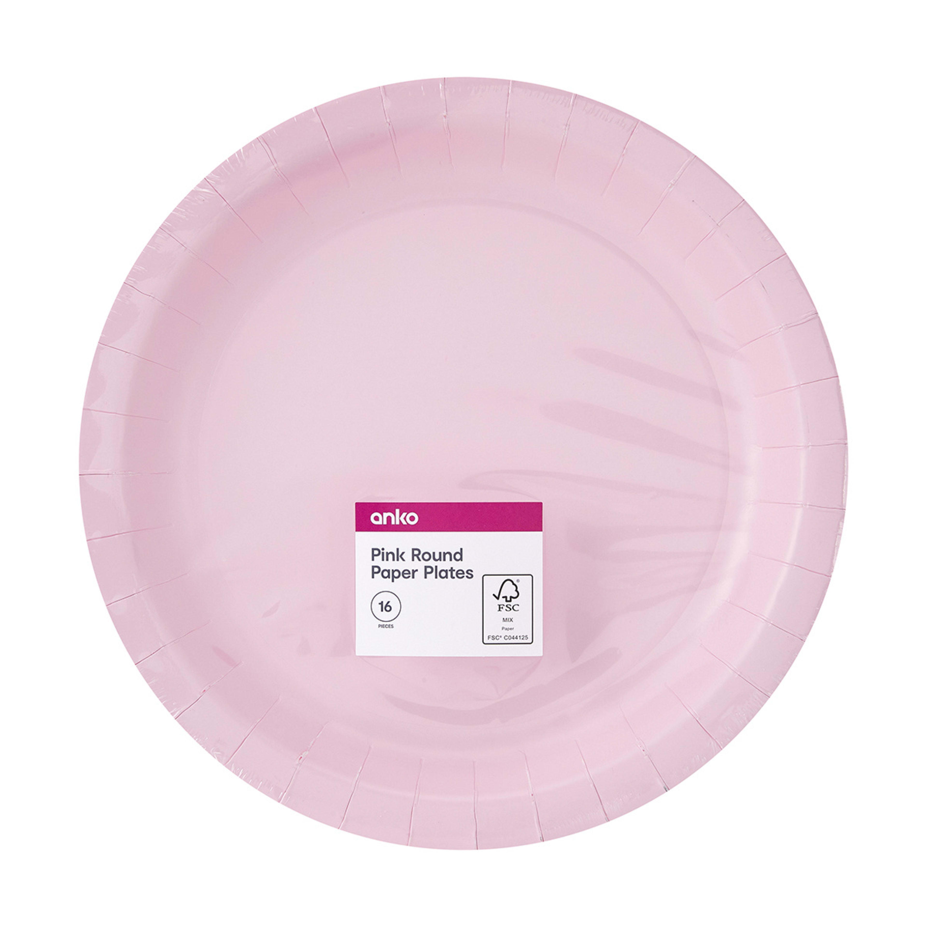 16 Pack Pink Paper Plates Kmart