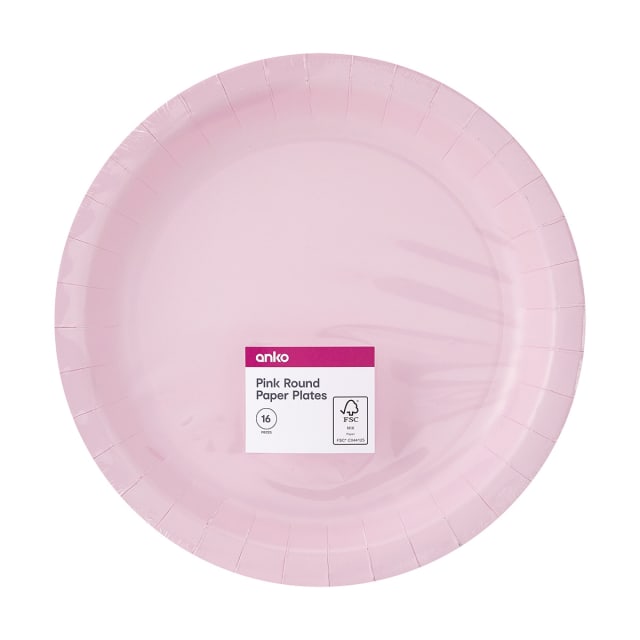 16 Pack Pink Paper Plates Kmart