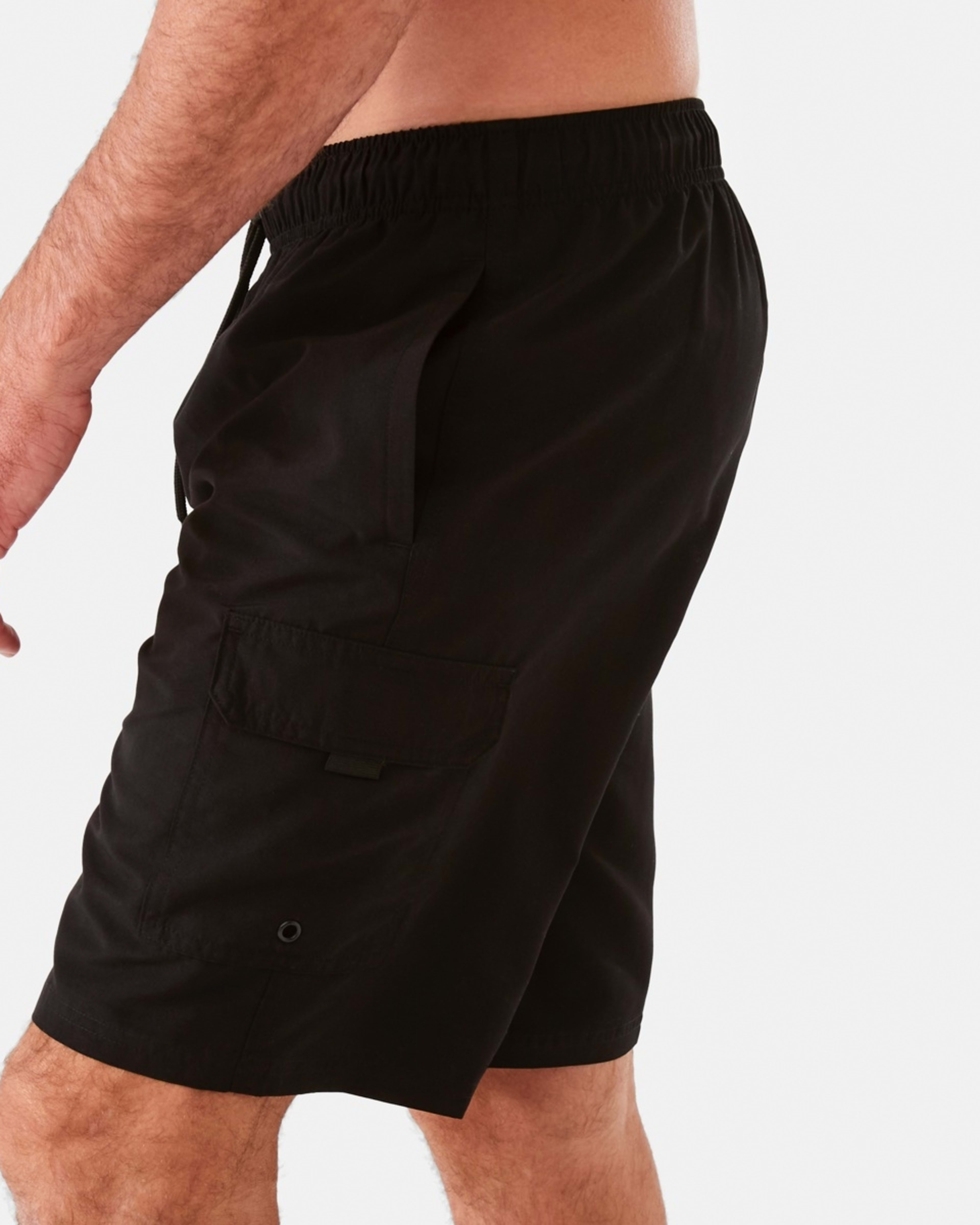 2 Elastic Waist Regular Cargo Boardshorts Black, 2 of 7