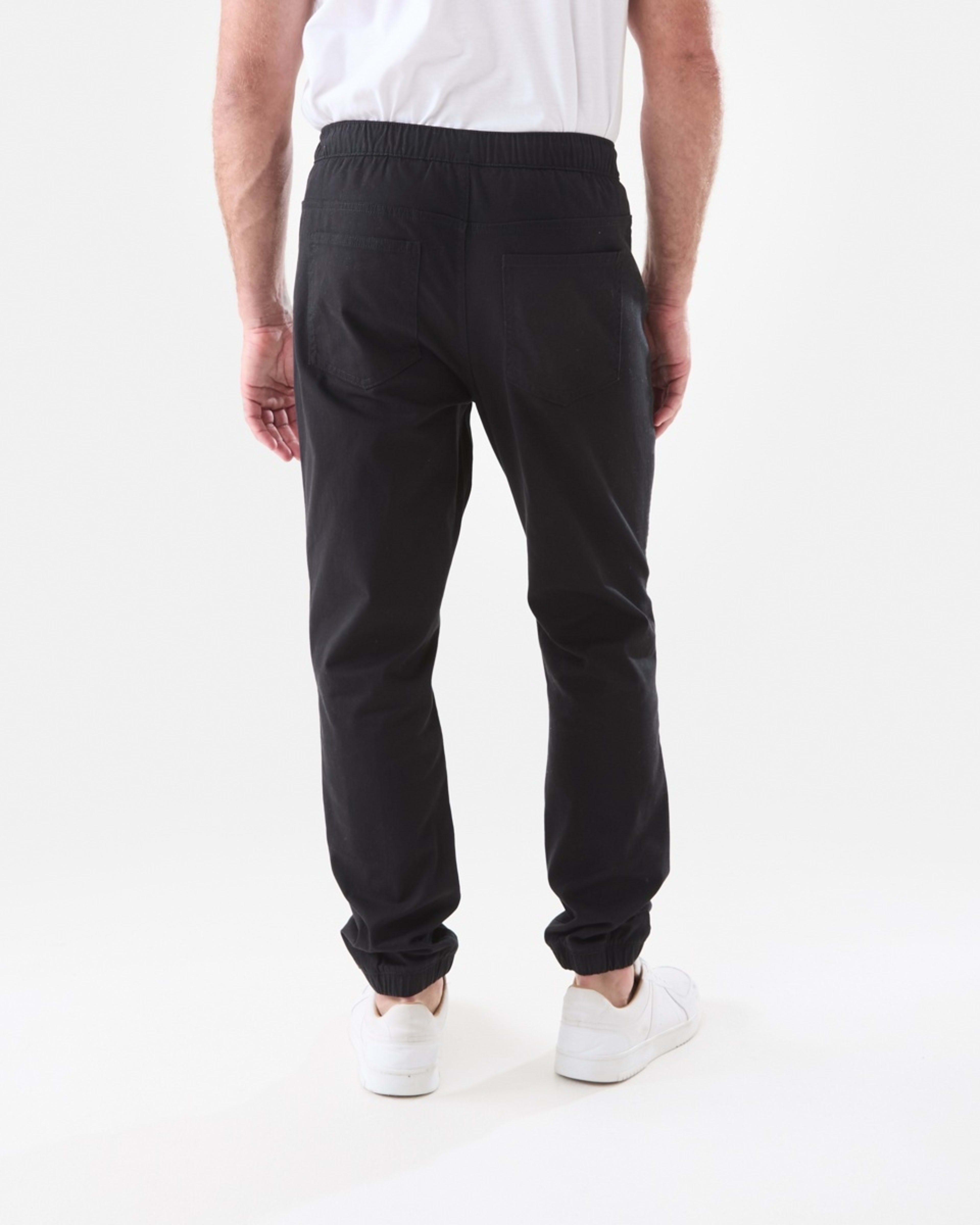 3 Elastic Waist Moto Joggers BLACK, 3 of 5