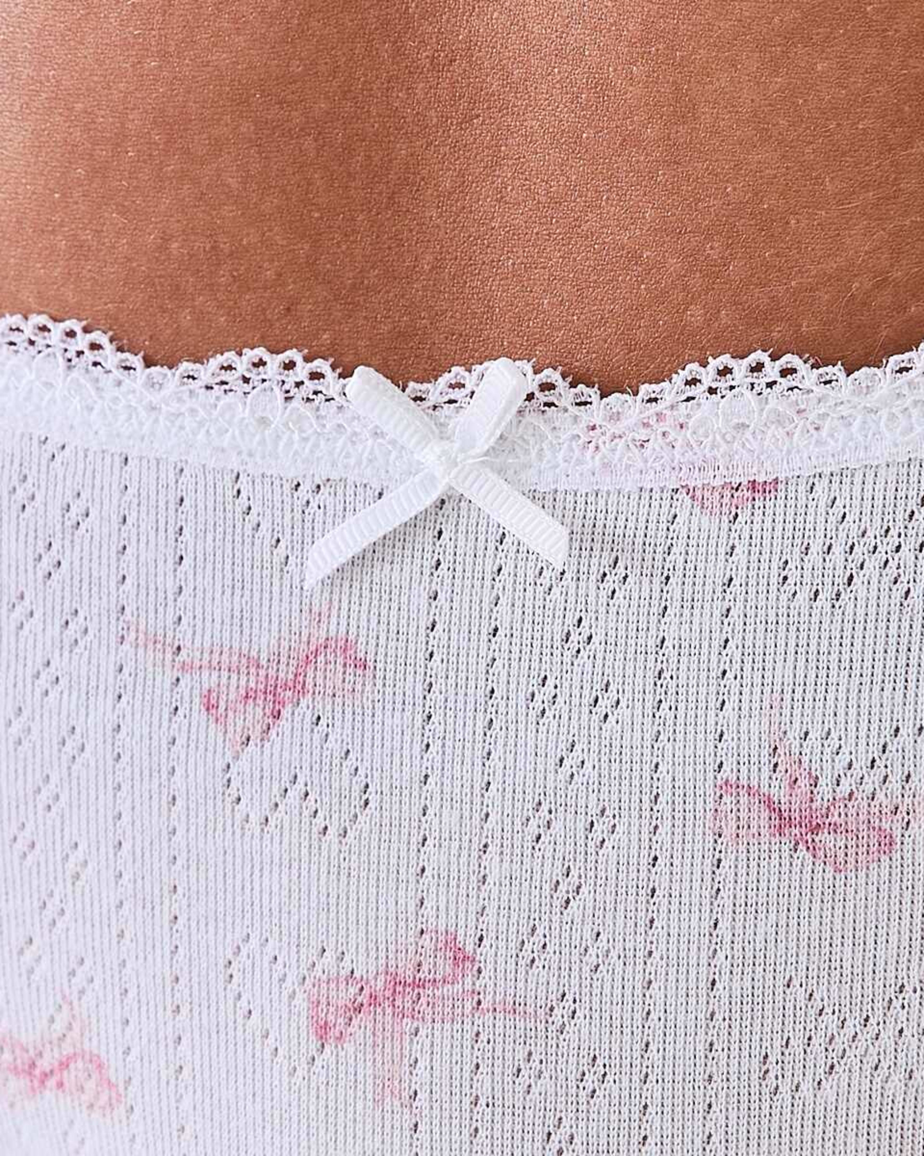9 3 Pack Pointelle G-String Briefs Pink Bows, 9 of 9