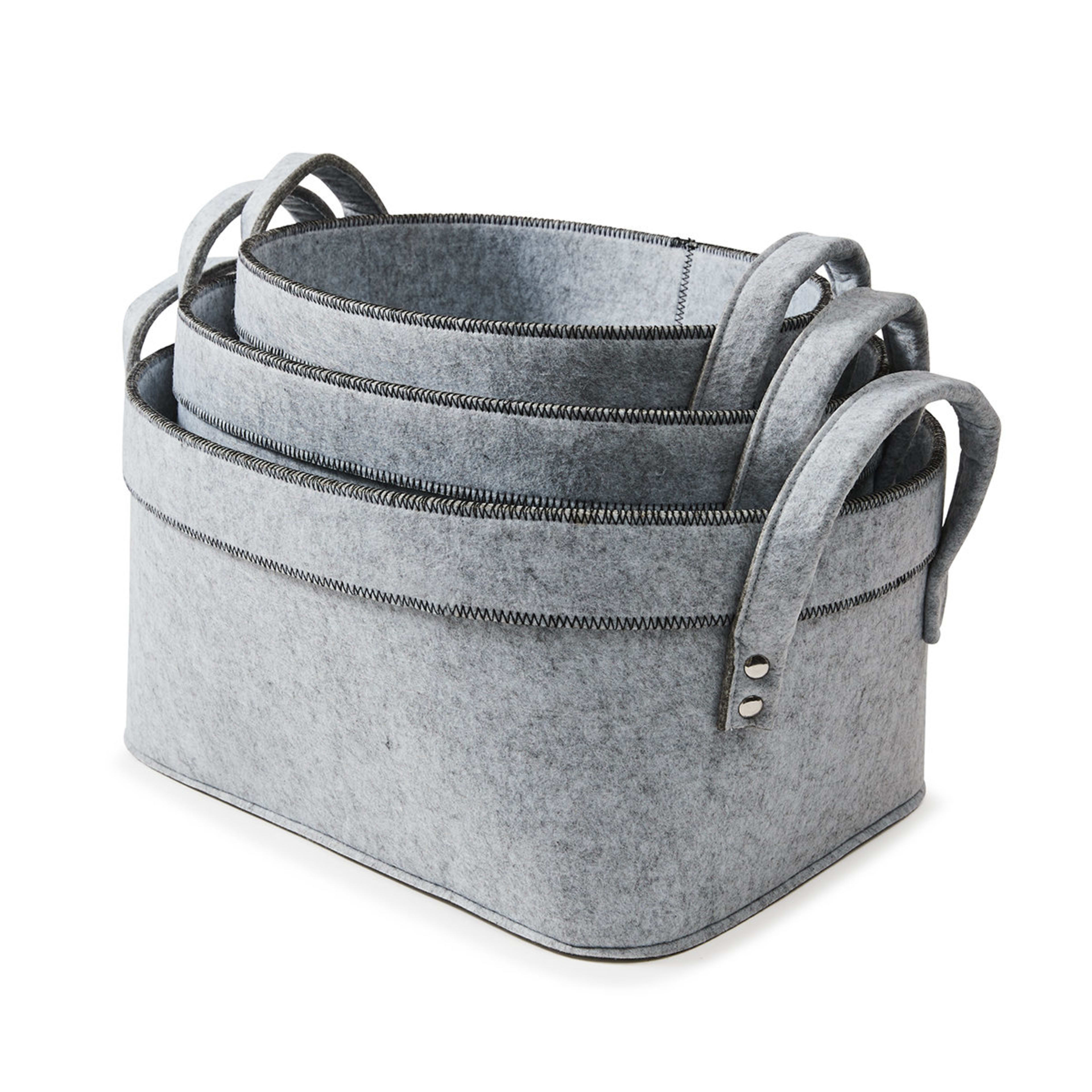 Set of 3 Oval Felt Baskets Kmart NZ