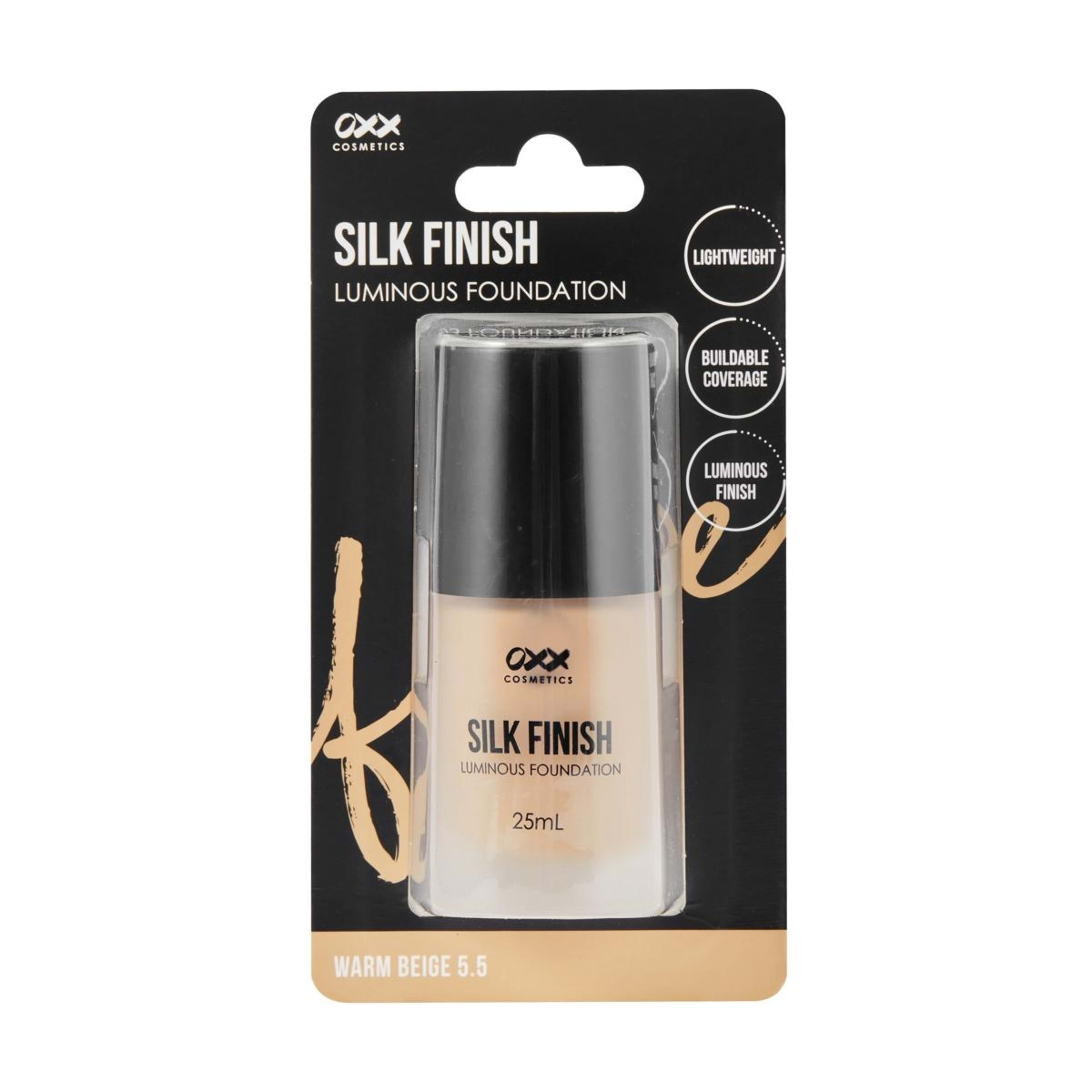 1 OXX Cosmetics Silk Finish Luminous Foundation - Warm Beige 5.5