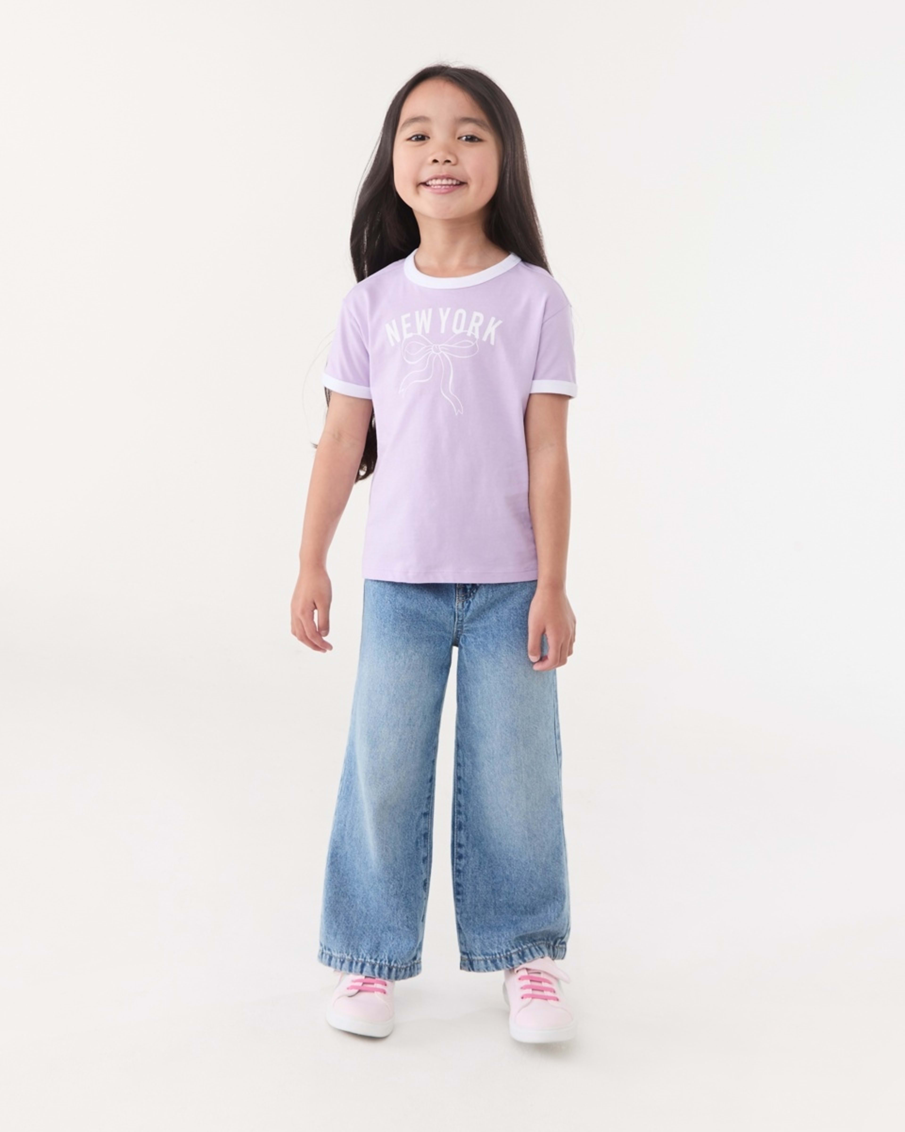 5 Ringer T-shirt NEW YORK BOW PASTEL LILAC, 5 of 6