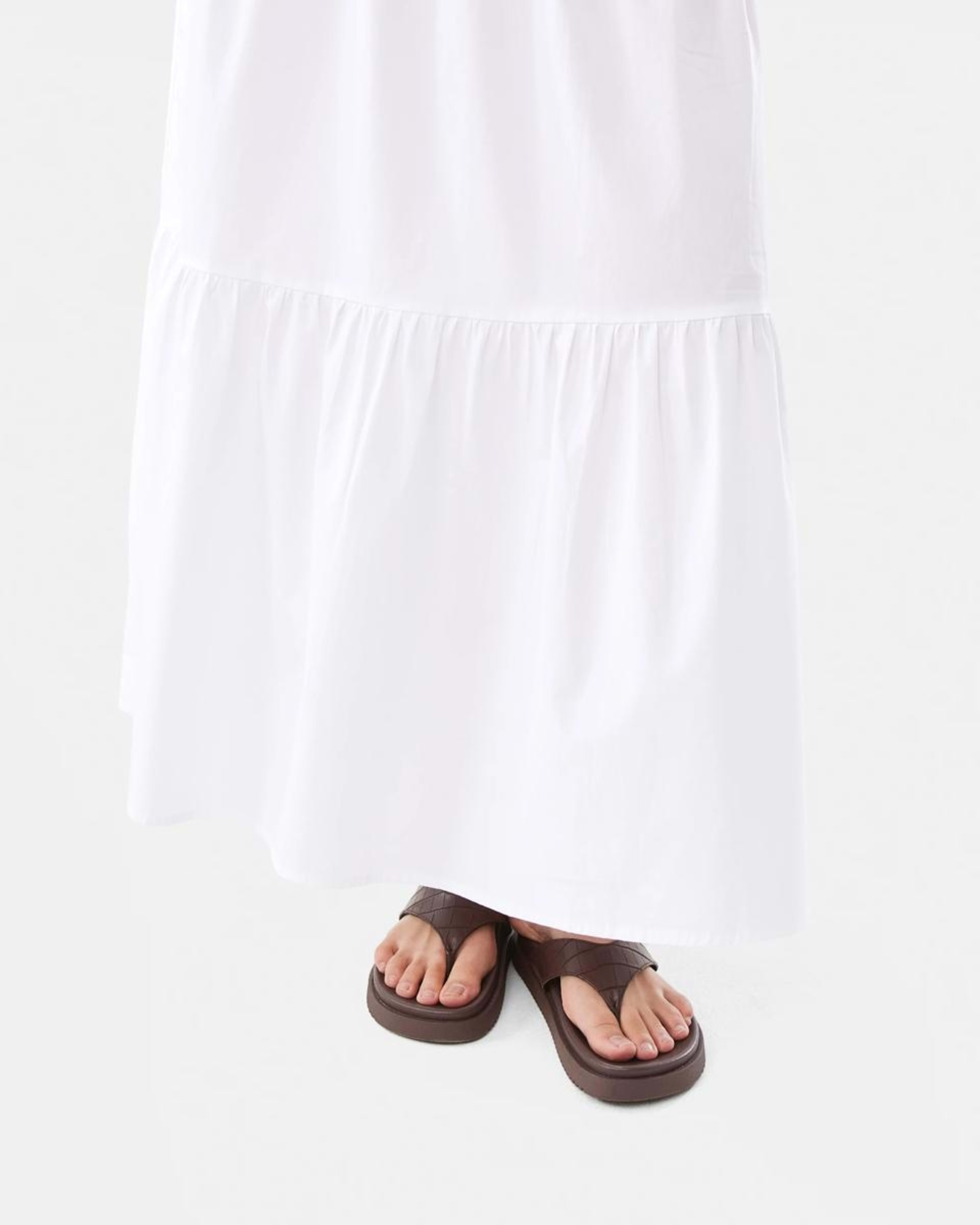 8 Poplin Tiered Maxi Skirt WHITE, 8 of 8