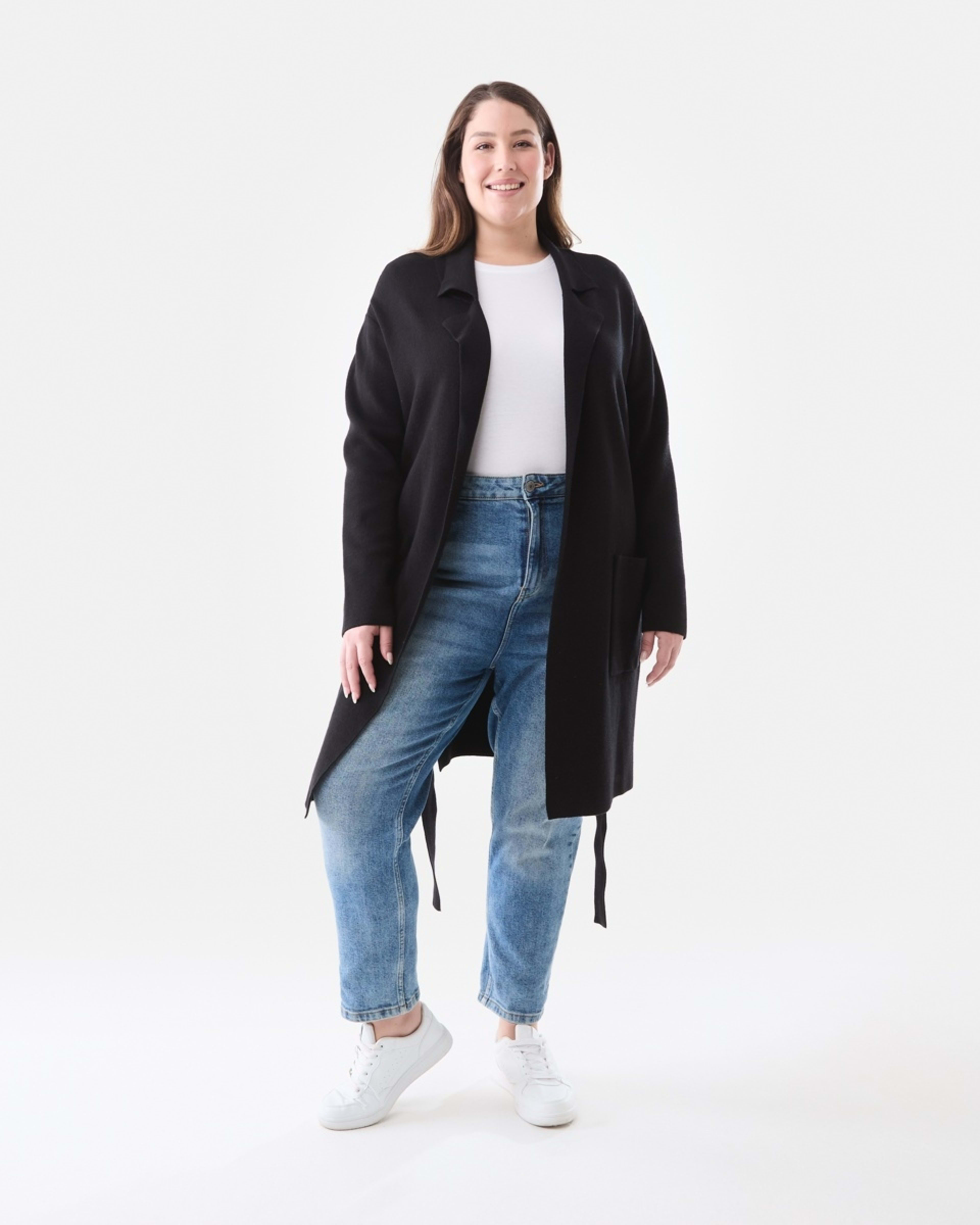 1 Curve Trench Coatigan Black