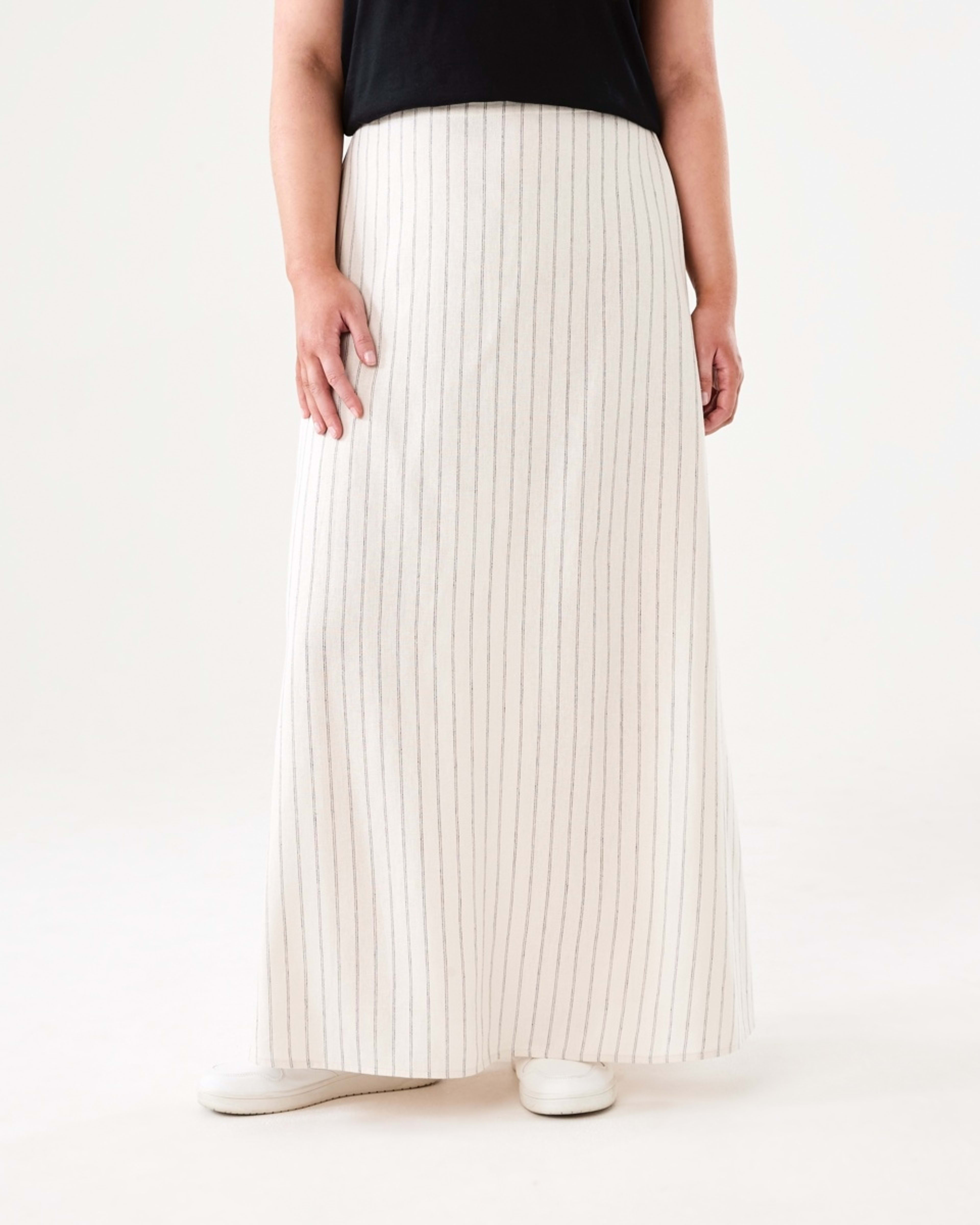 1 Linen Blend Maxi Skirt DOUBLE STRIPE