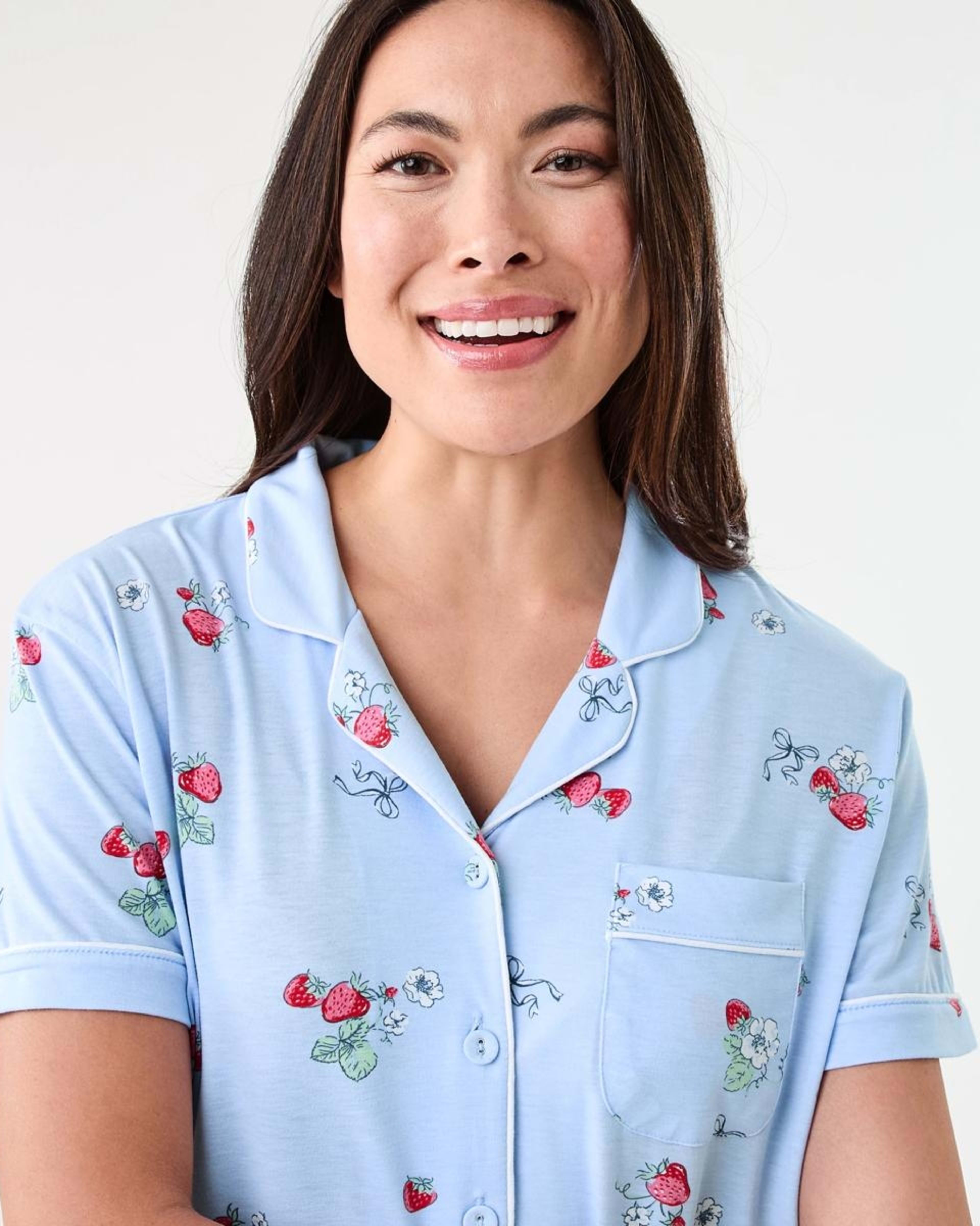 4 Short Sleeve Top and Shorts Comfort Pyjama Set HALO BERRY HALOGEN BLUE, 4 of 8