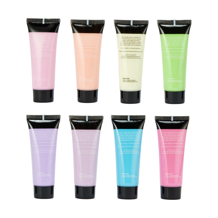 8 Pack Acrylic Paint Pastel Kmart
