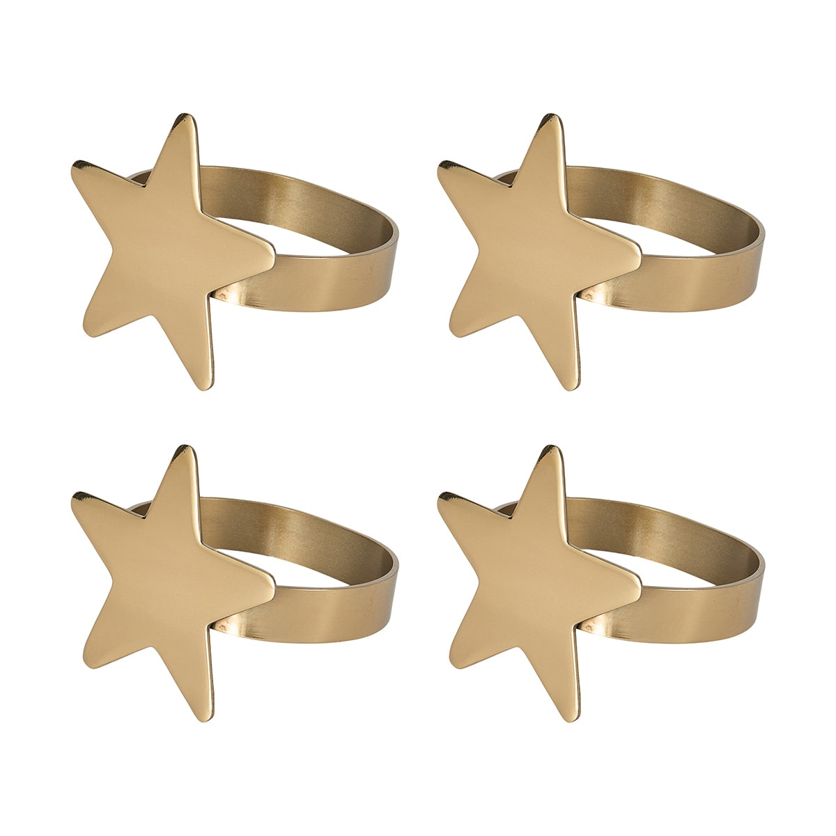4 Pack Brass Star Napkin Rings Kmart