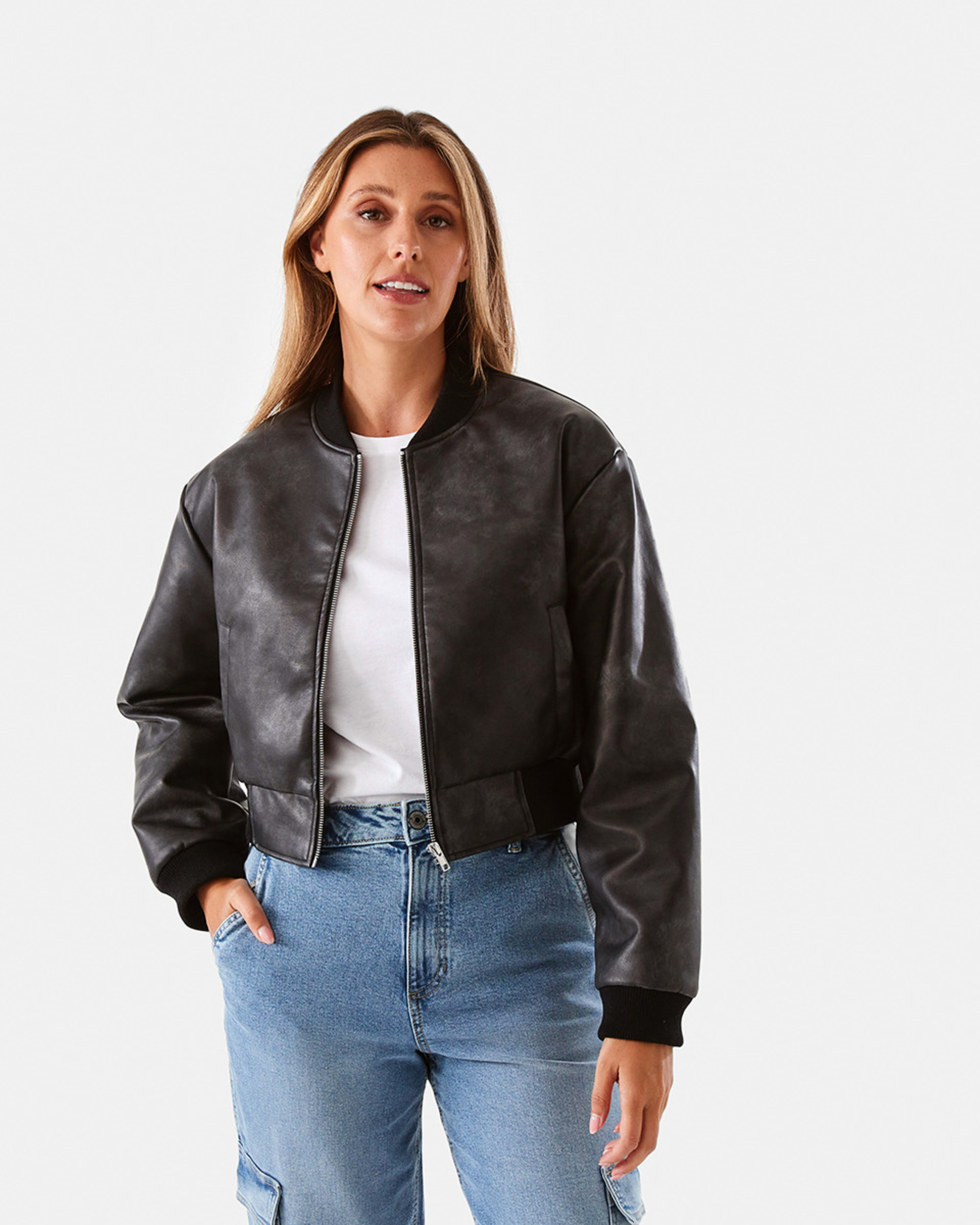 Distressed Bomber Jacket Kmart