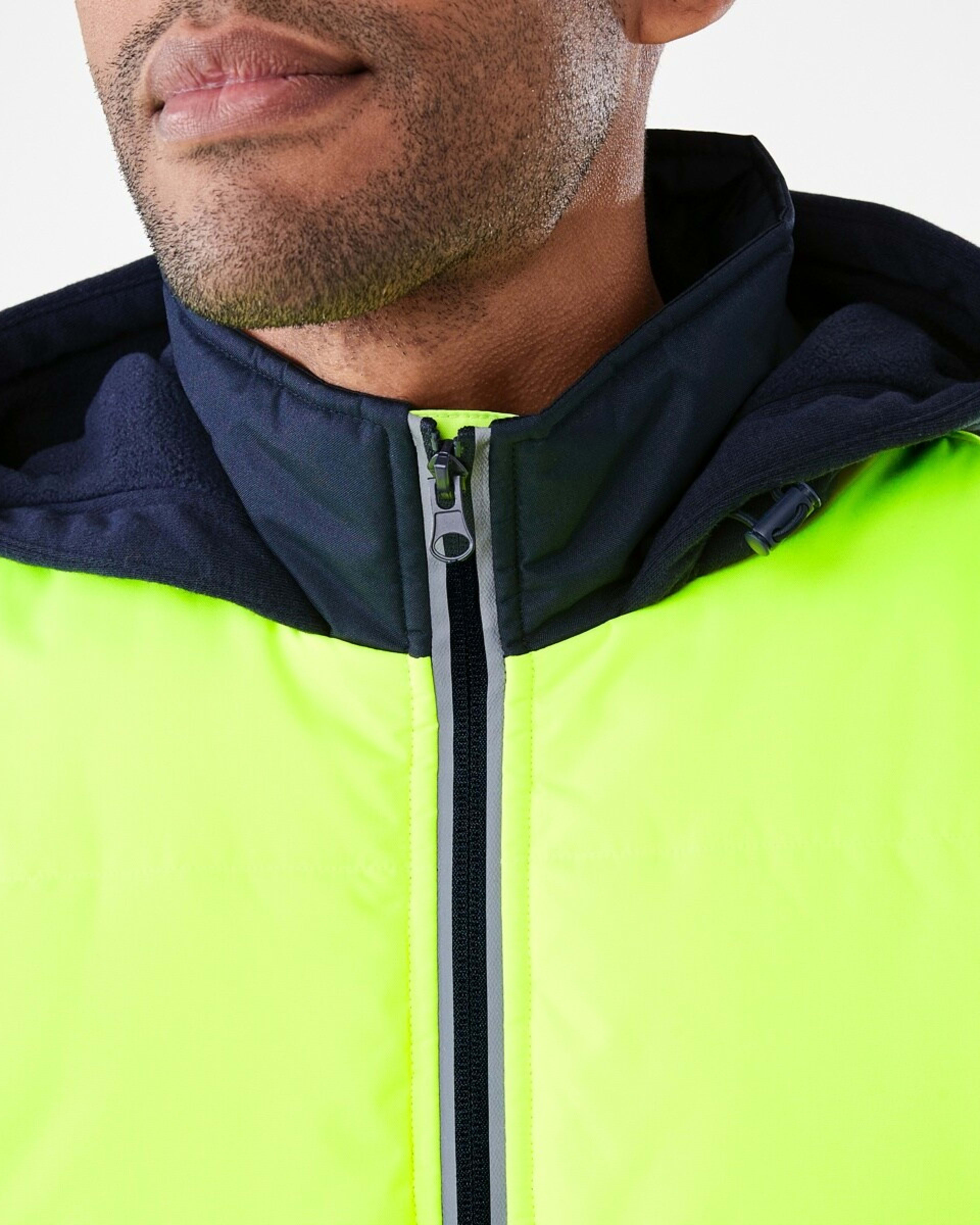 6 Hi-Visibility Hooded Puffer Vest Yellow, 6 of 7