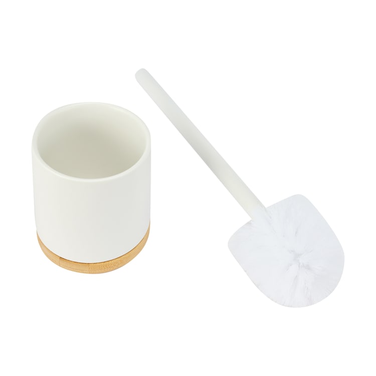 White and Bamboo Toilet Brush Kmart