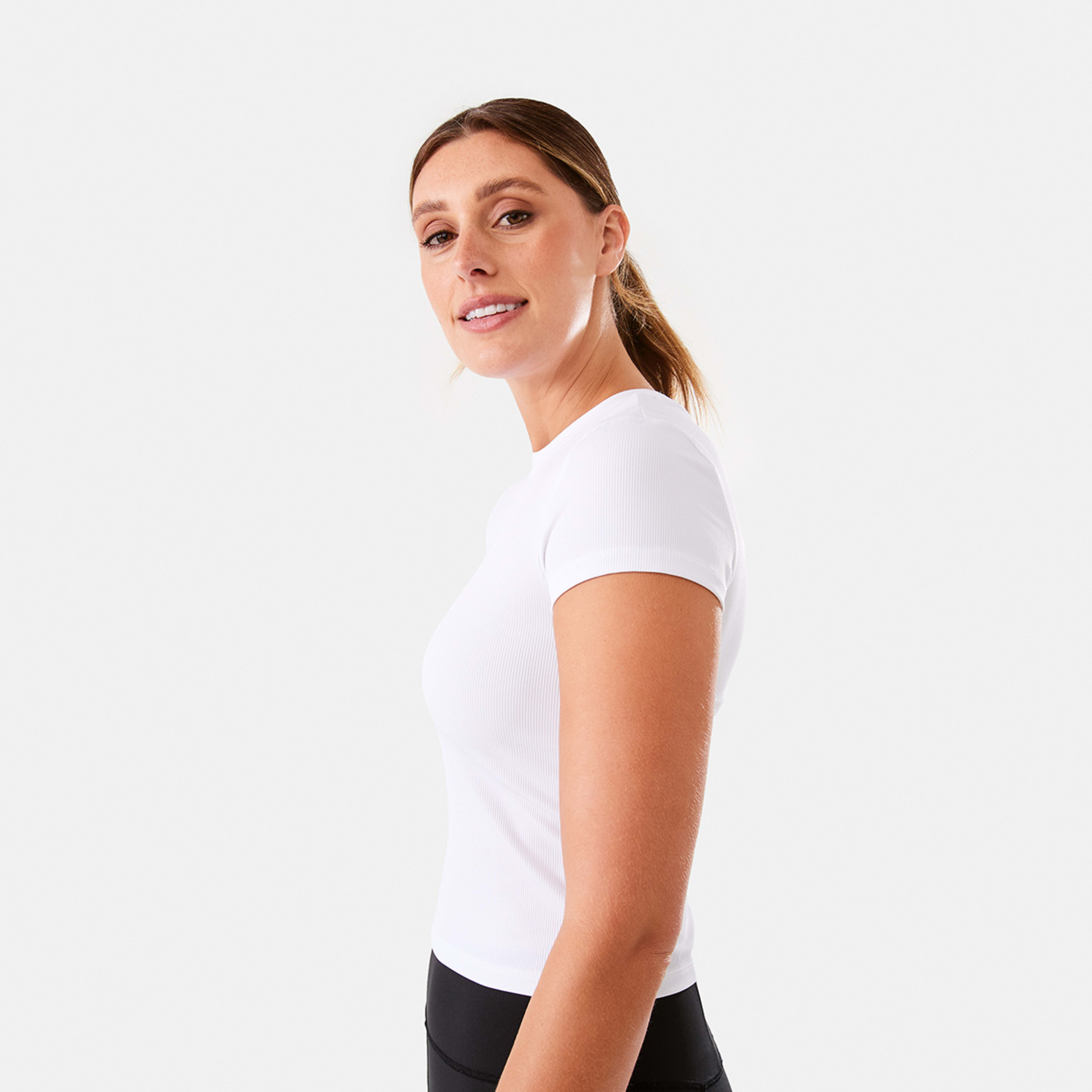 2 Active Womens Rib T-shirt White, 2 of 6