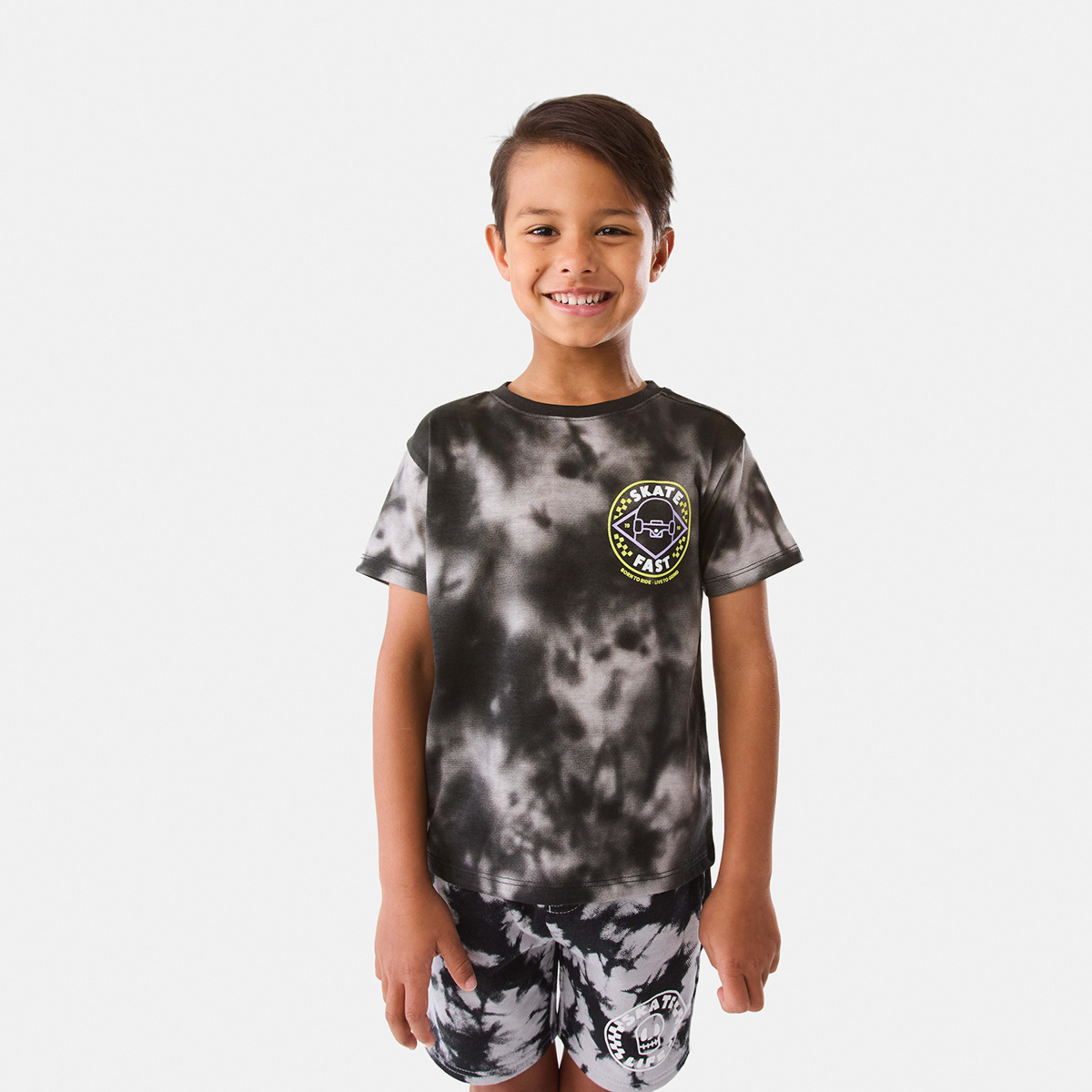 1 Tie-Dye Print T-shirt Black, 1 of 8