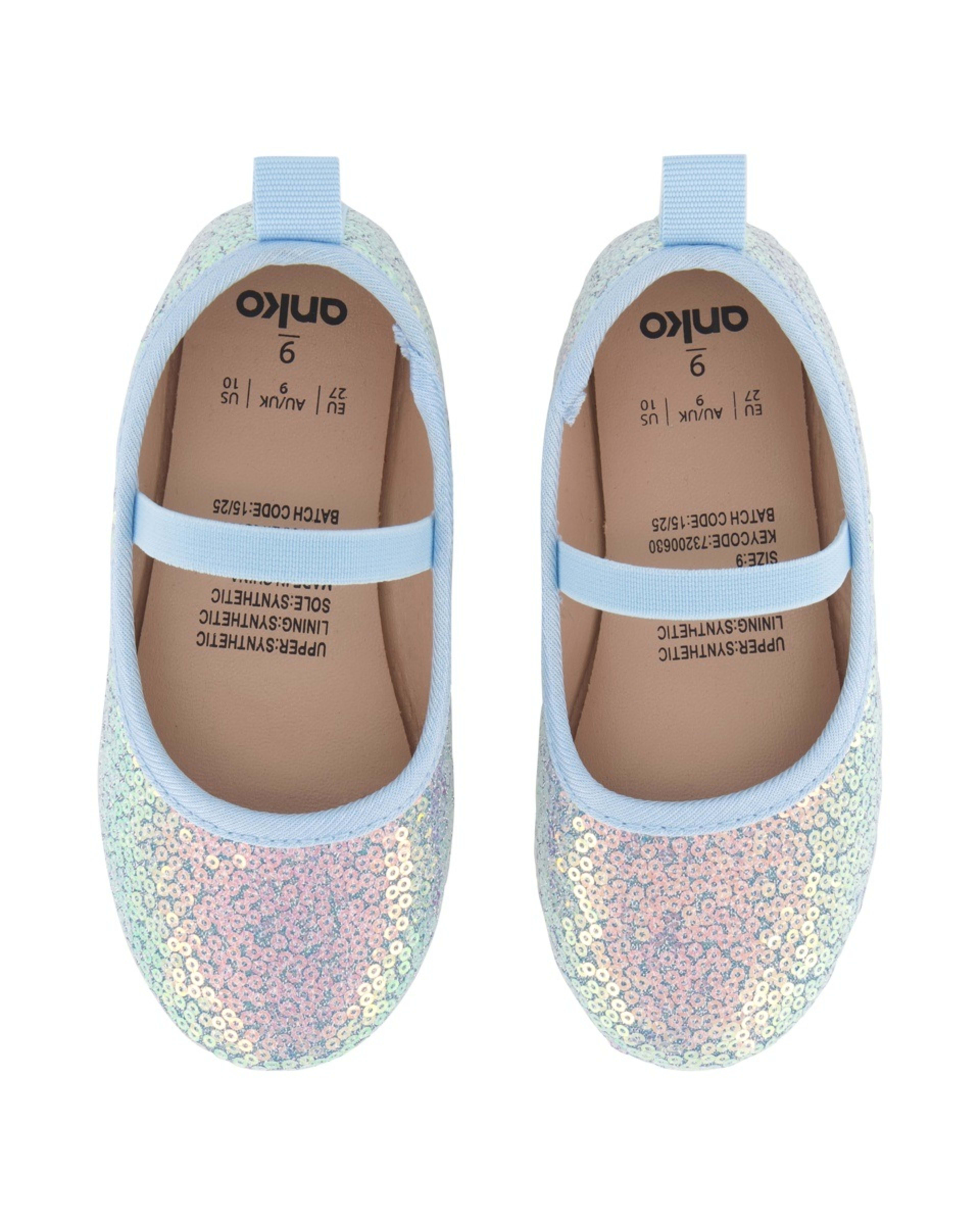 2 Junior Sequin Flats AQUA SEQUIN, 2 of 5