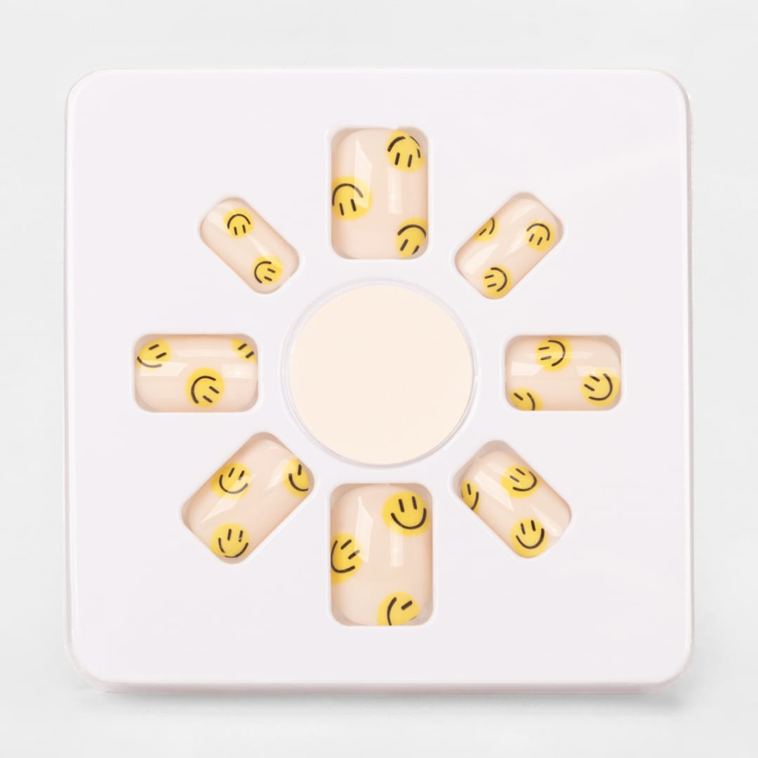 24 Pack PreGlued StickOn Nails Smiley Face Kmart