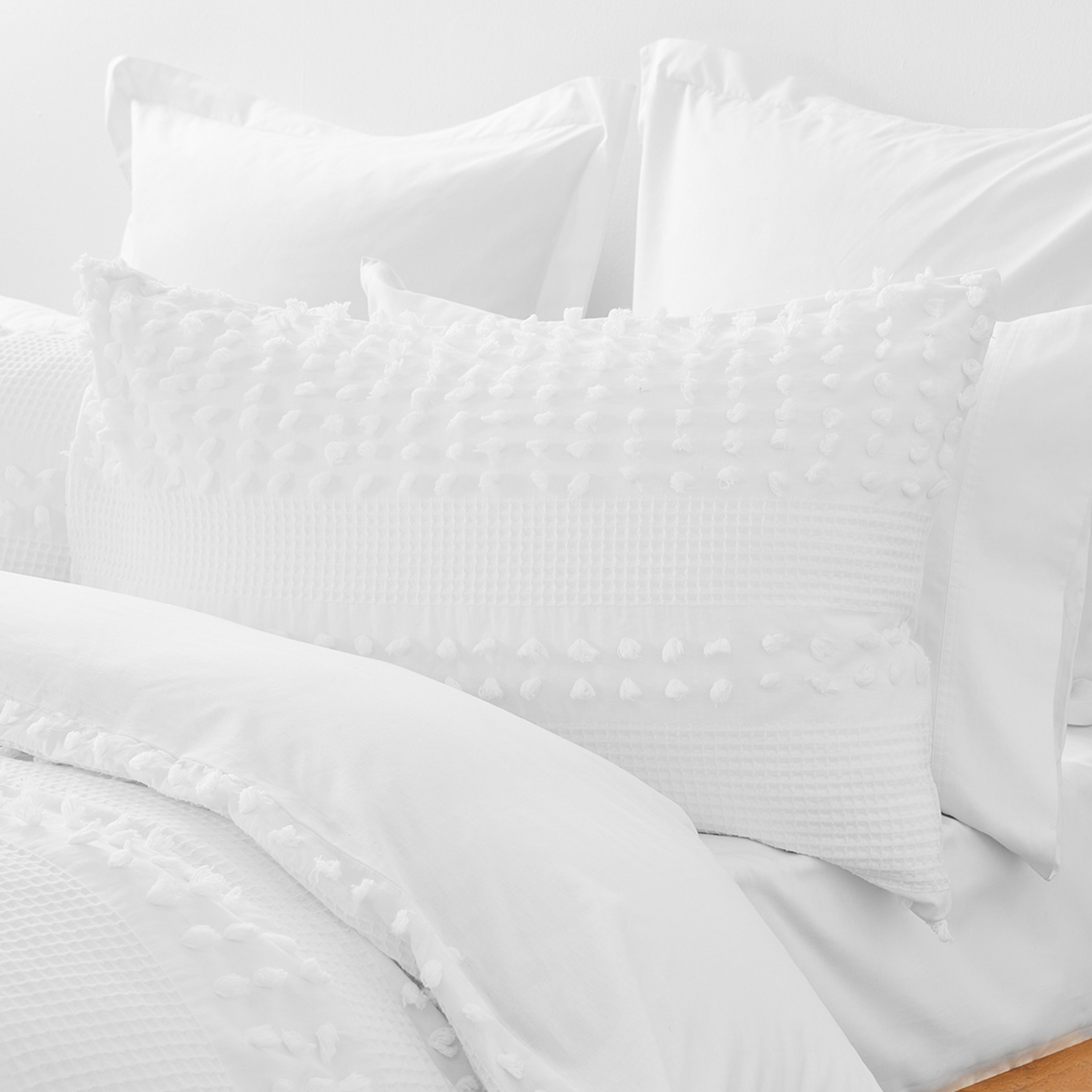 2 Madison Cotton Quilt Cover Set - King Bed, White, 2 of 6