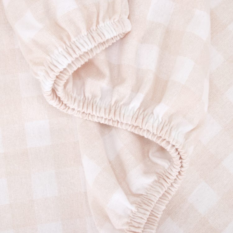 Gingham Flannelette Cotton Sheet Set Queen Bed, Pink Kmart