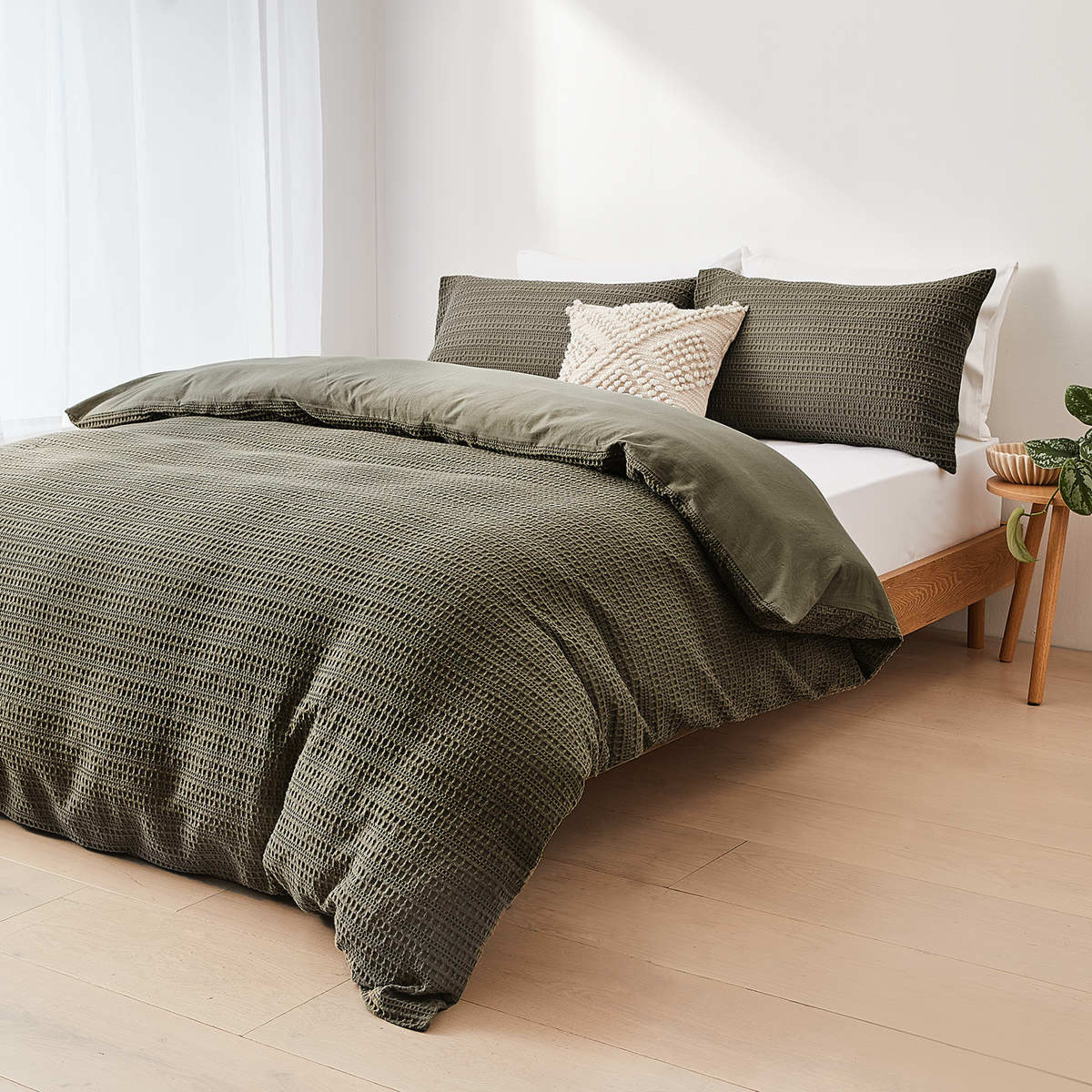 Makena Cotton Quilt Cover Set Queen Bed, Forest Kmart