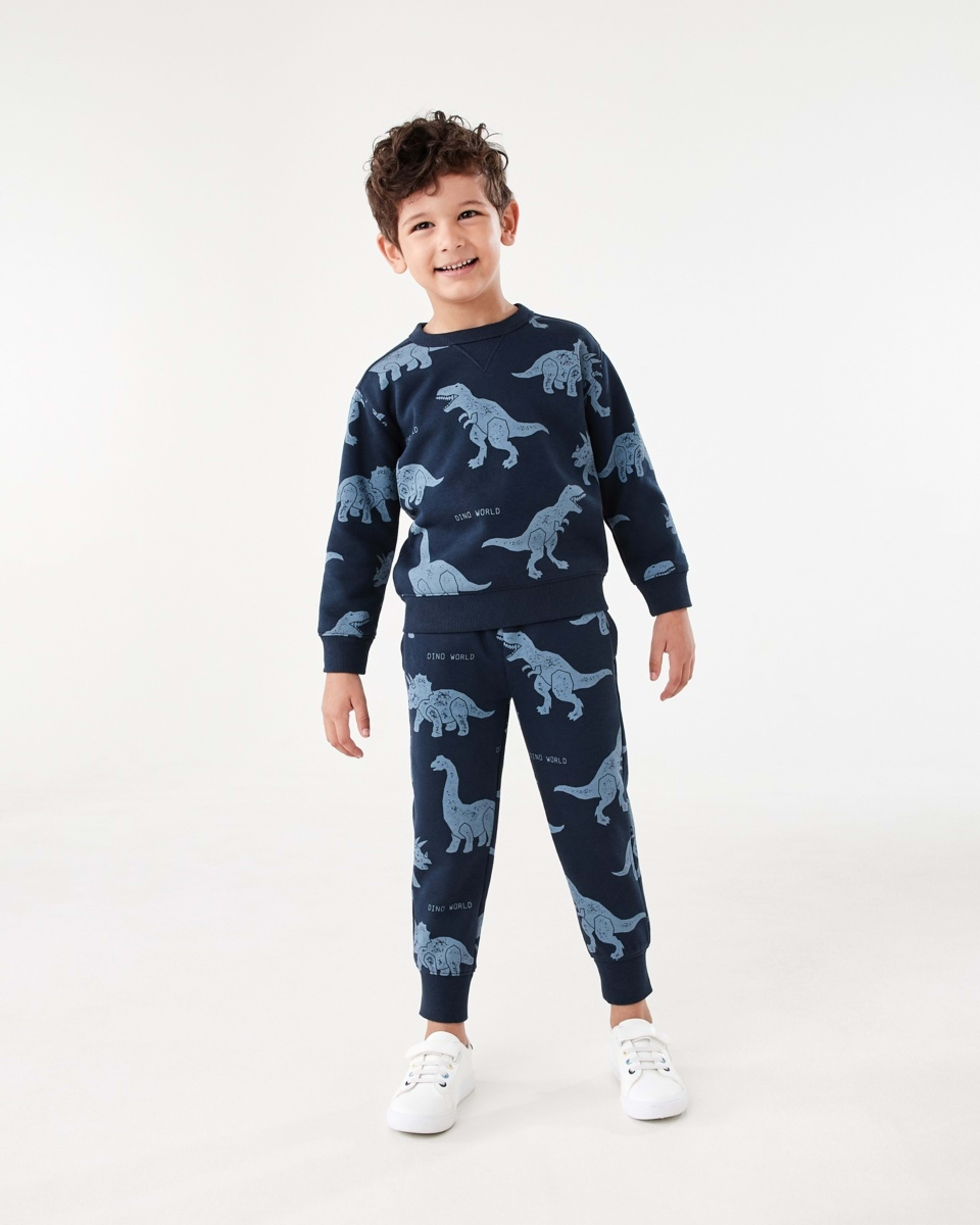 5 All Over Print Crew Neck Sweatshirt Blu Dino, 5 of 8