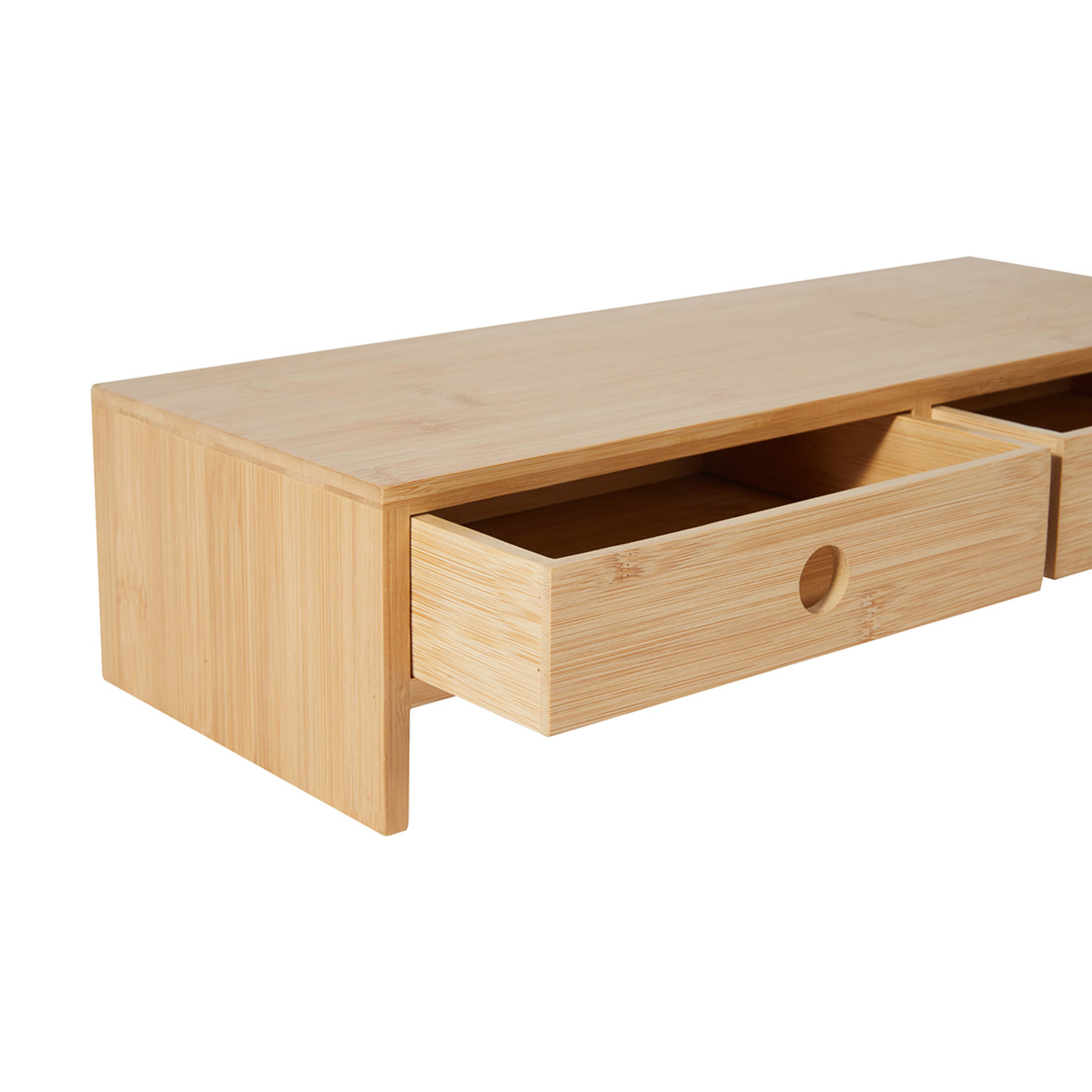 Bamboo Monitor Stand with Drawers Kmart NZ