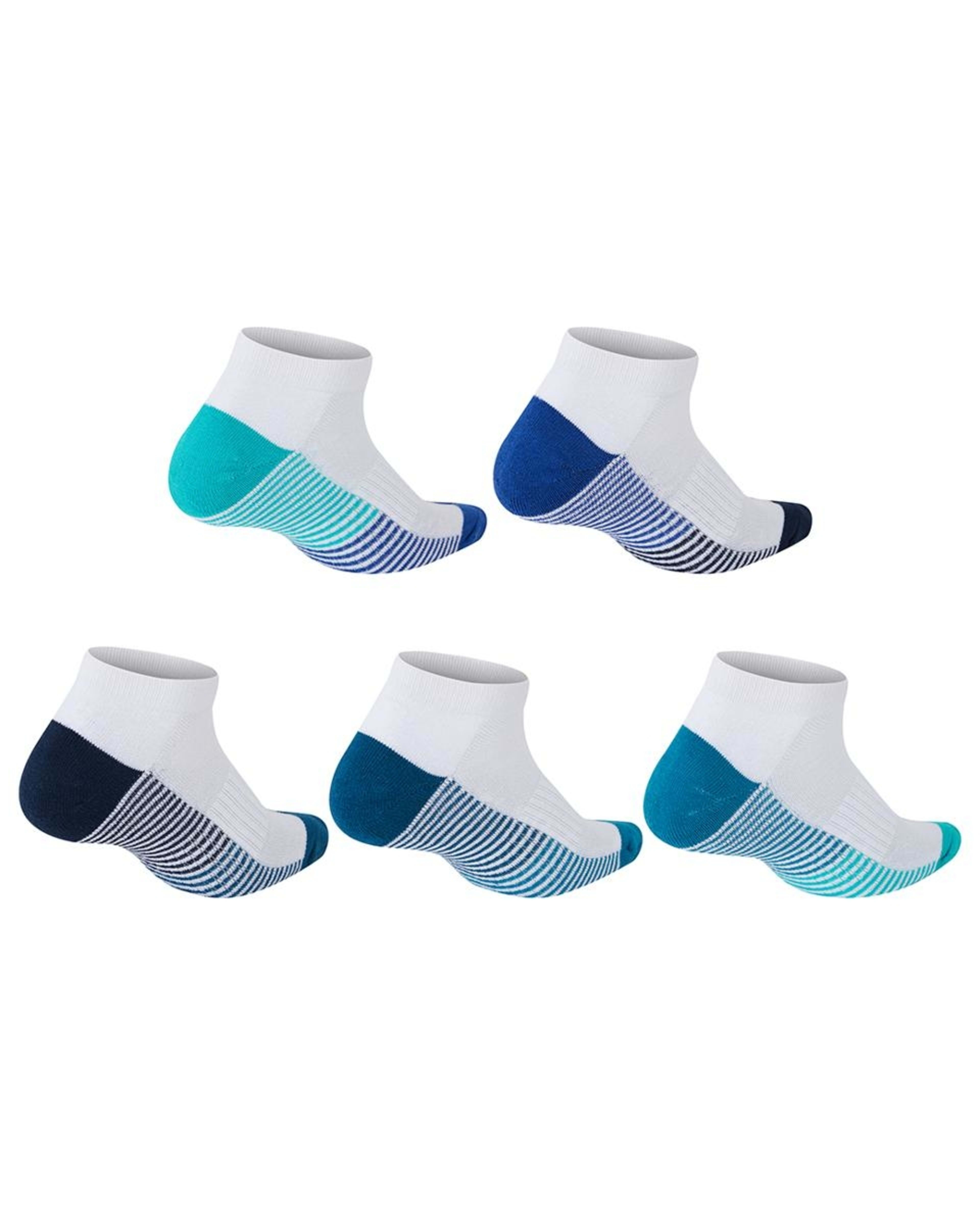 2 Active 5 Pack Low Cut Tough Sports Socks WHITE COLOUR HEEL, 2 of 3