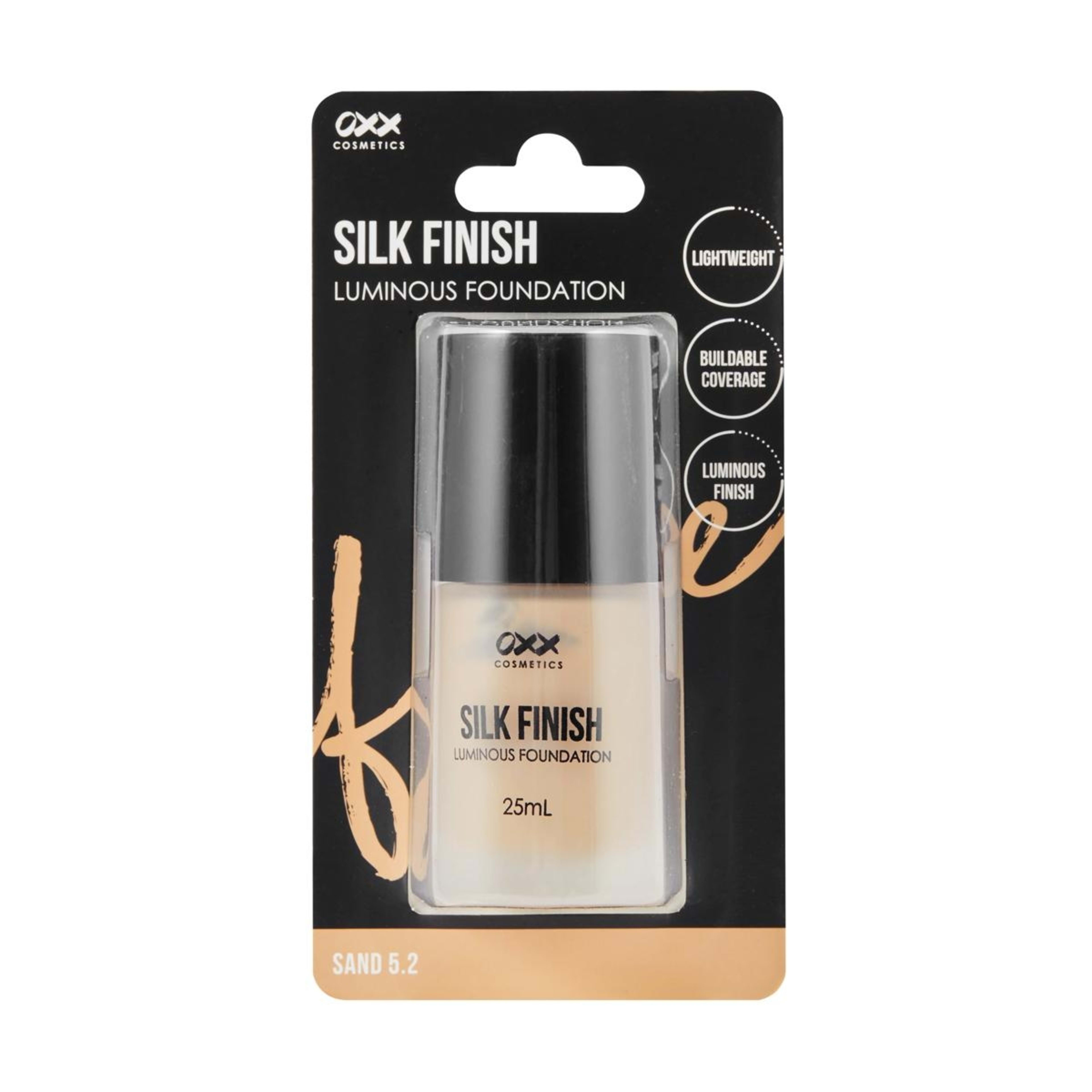1 OXX Cosmetics Silk Finish Luminous Foundation - Sand 5.2