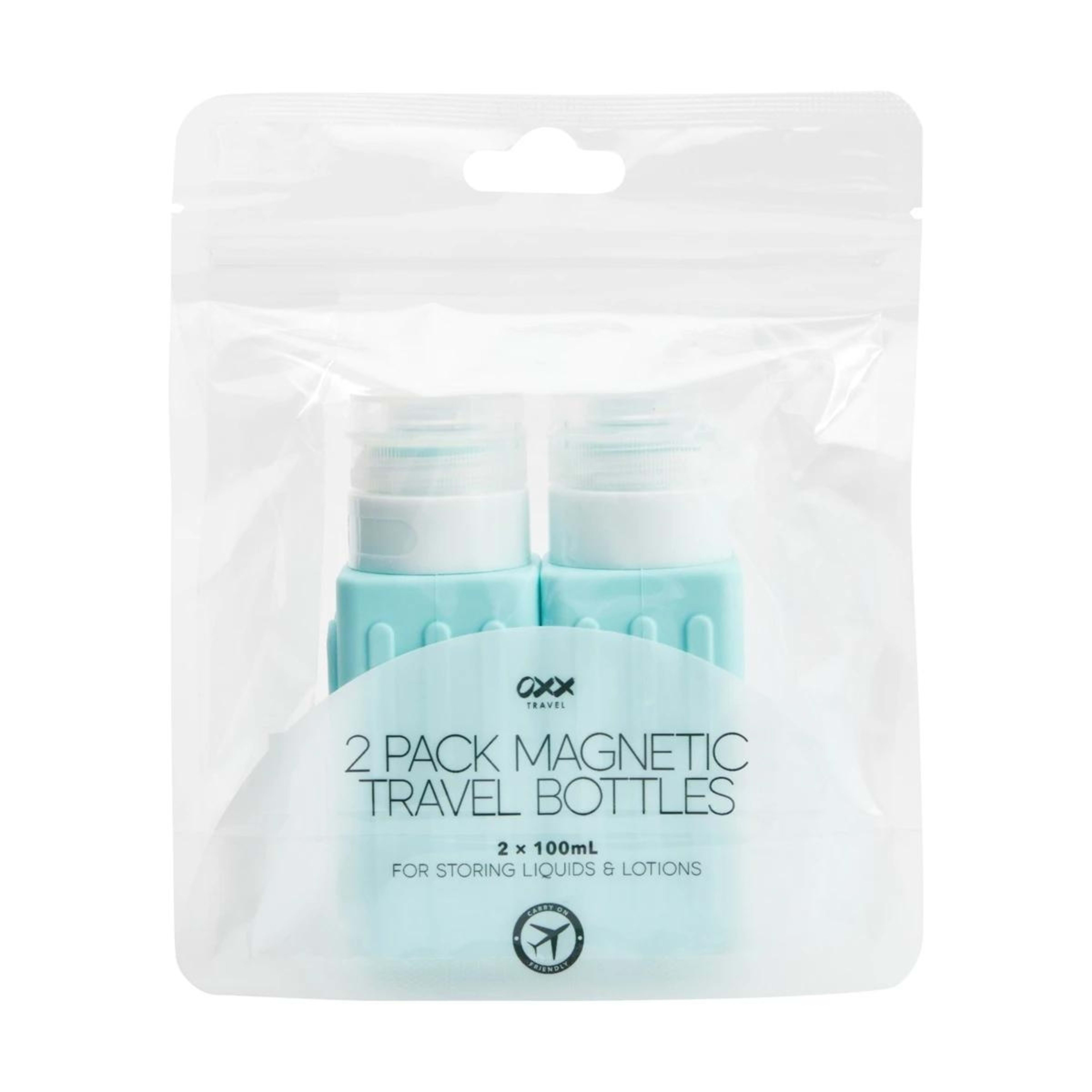 1 OXX Travel 2 Pack Magnetic Travel Bottles, 1 of 4