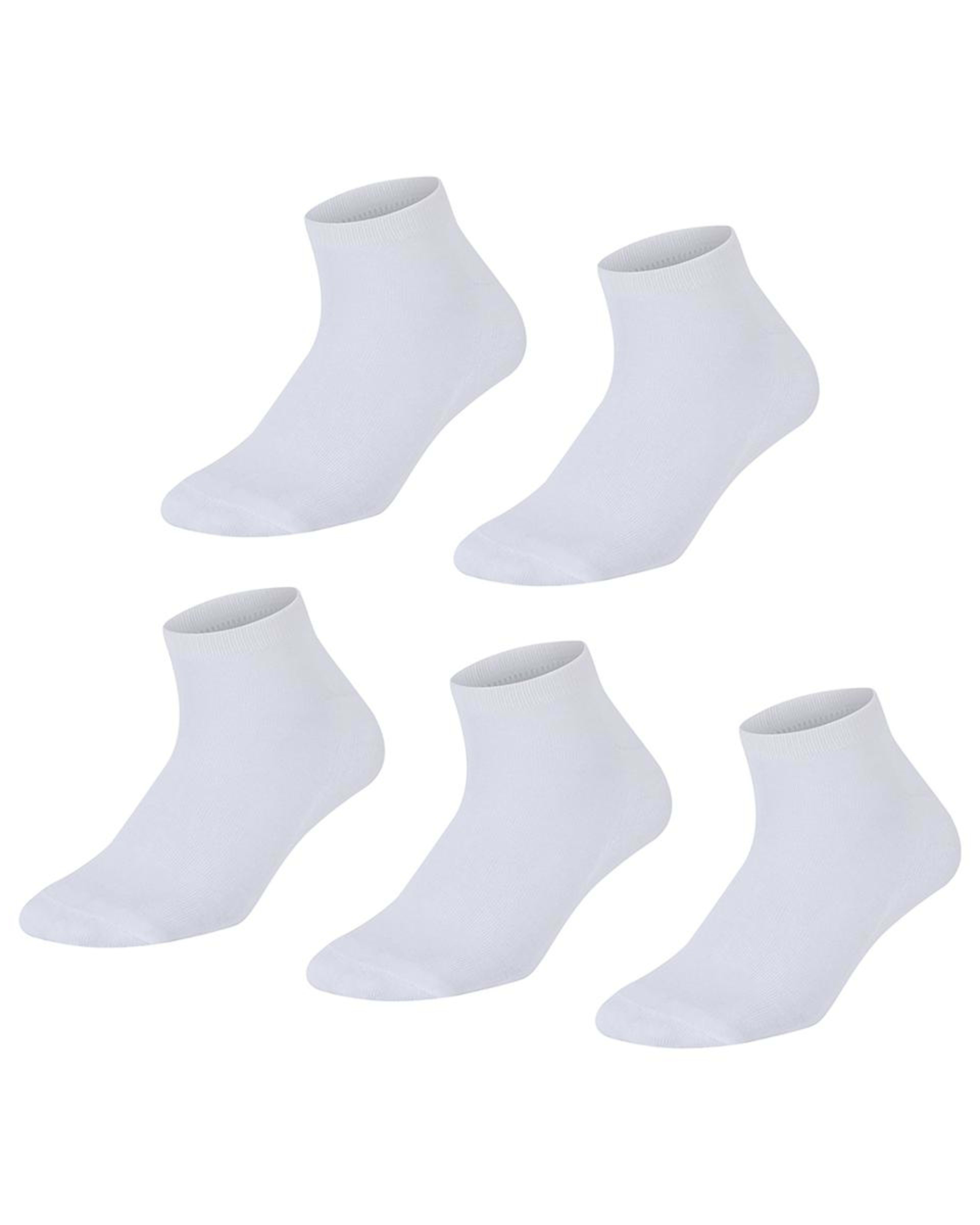 1 5 Pack Low Cut Sport Socks White