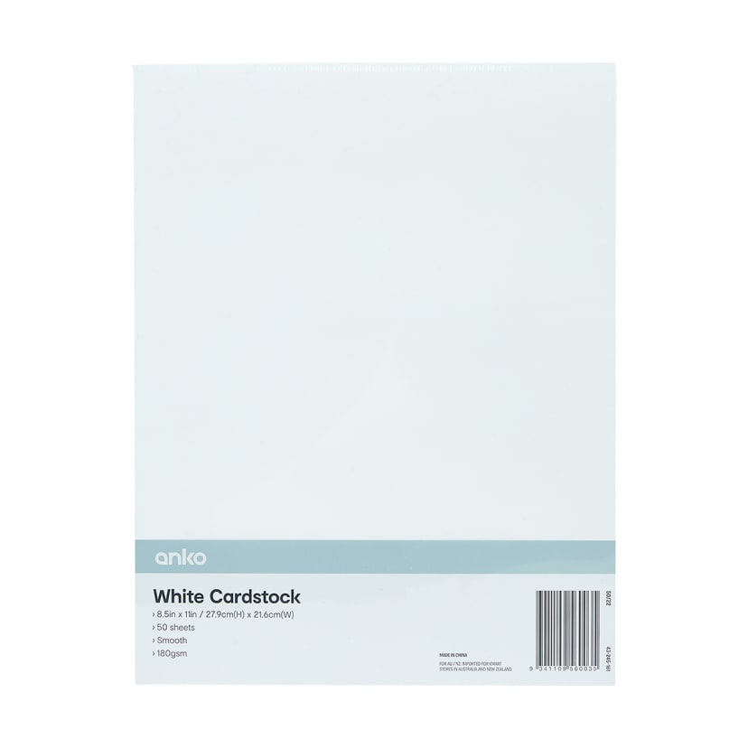 50 Pack Cardstock White Kmart
