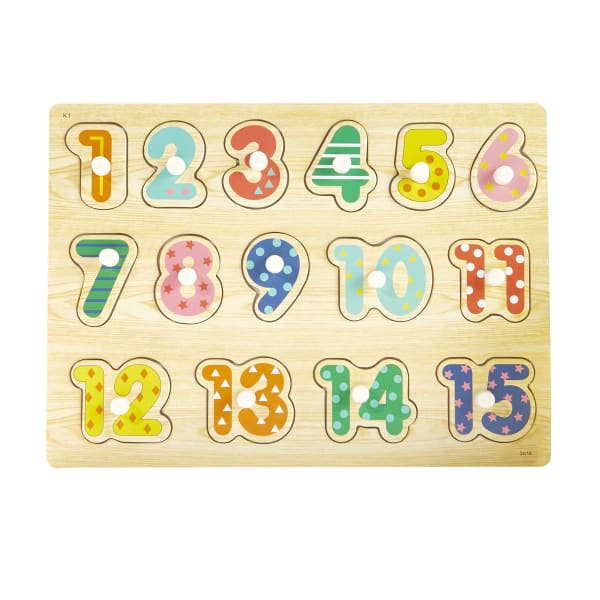 Wooden Number Peg Puzzle - Assorted