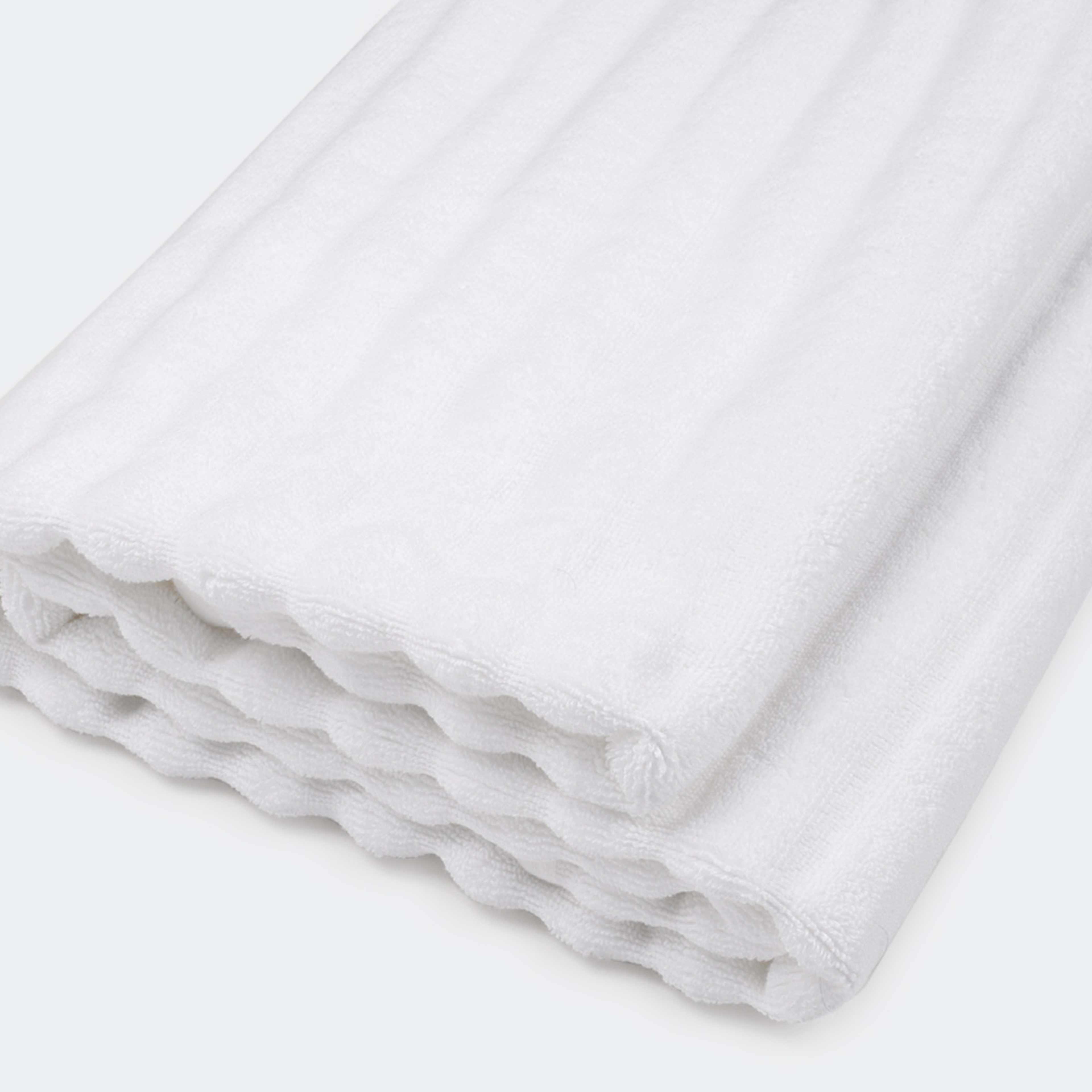 Thick Ribbed Australian Cotton Bath Towel White Kmart
