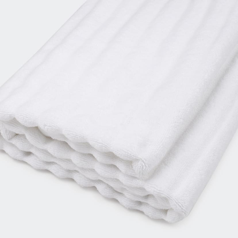 Thick Ribbed Australian Cotton Bath Towel White Kmart