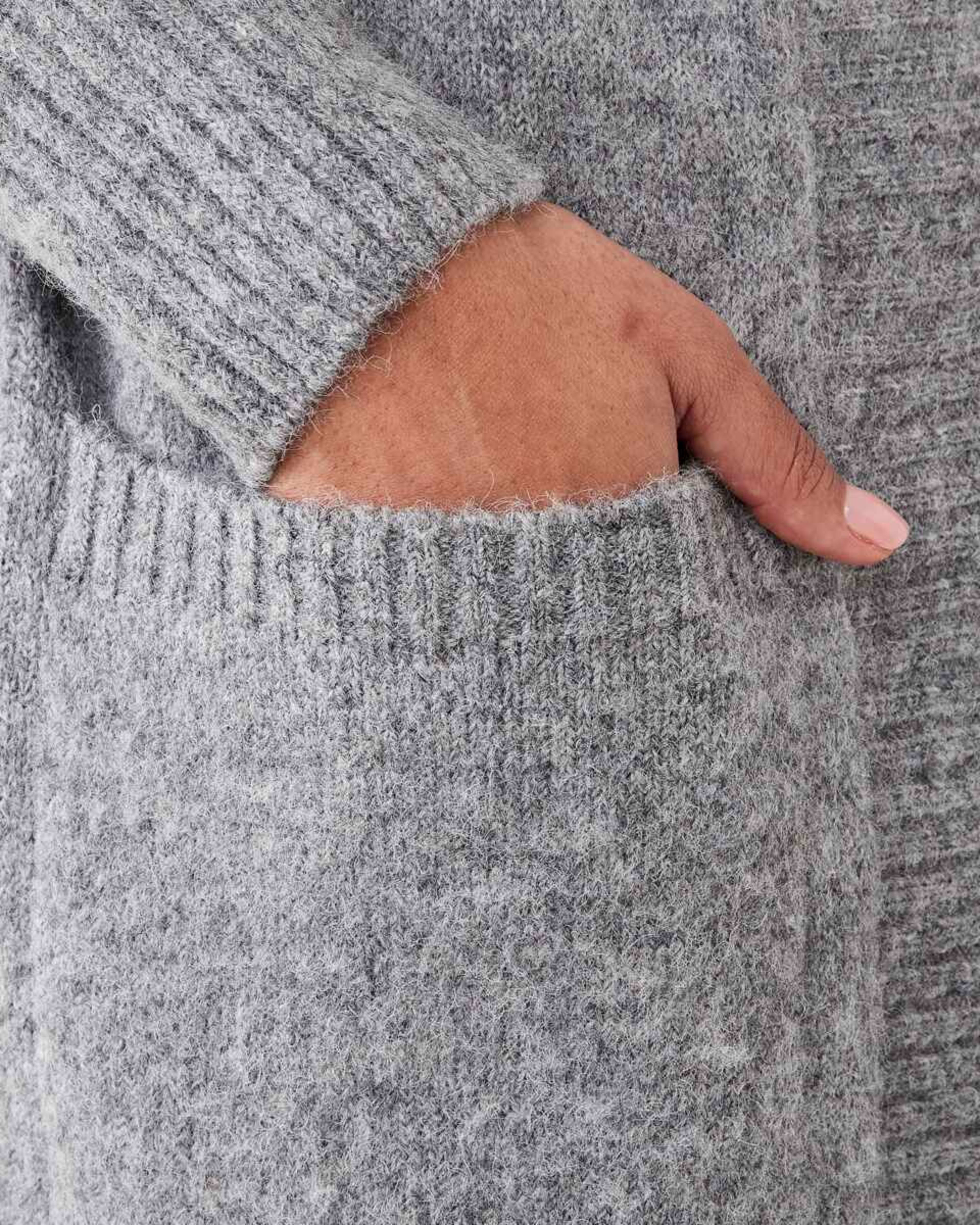 7 Longline Fluffy Cardigan Grey Marle, 7 of 7