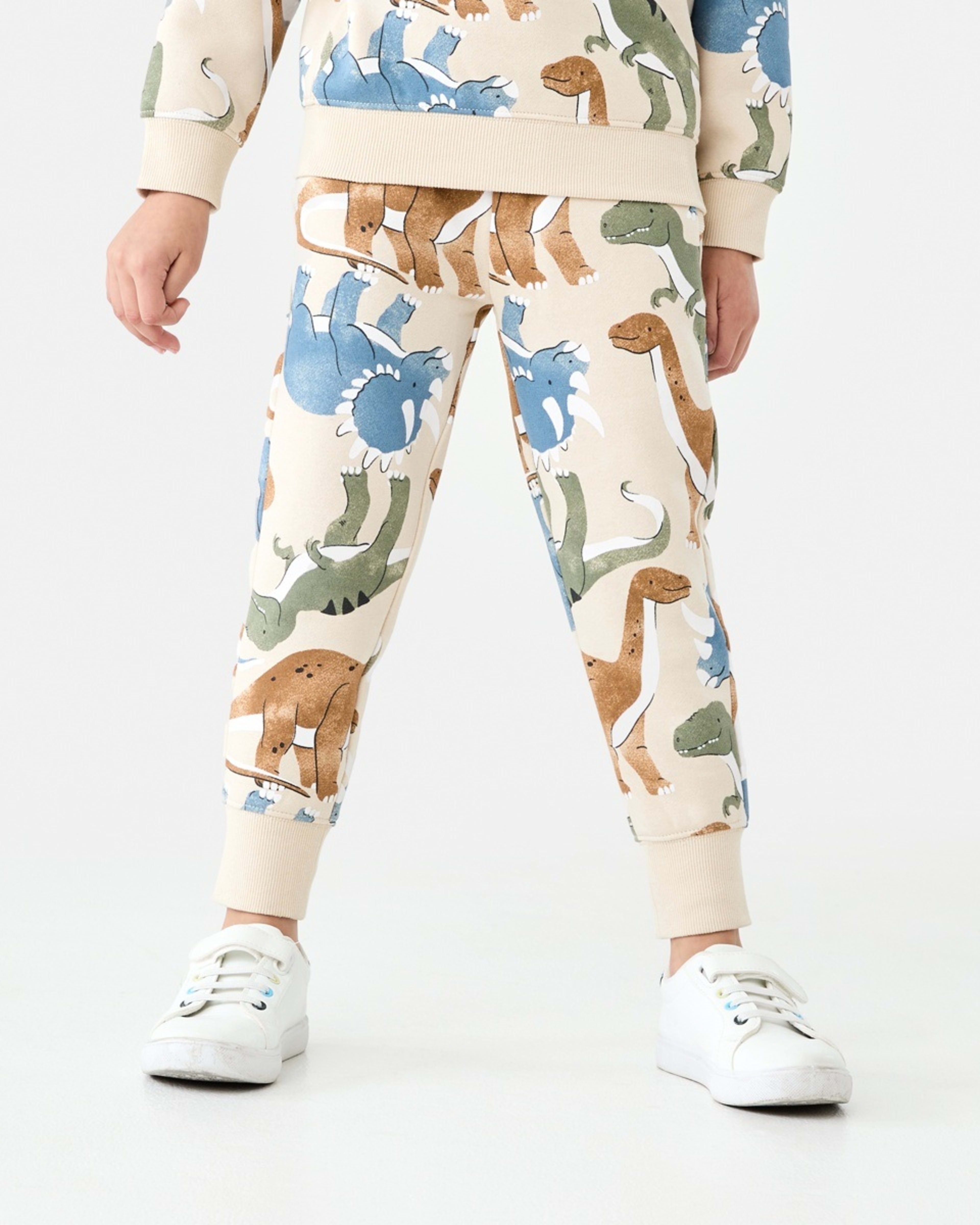 1 All Over Print Trackpants Bge Dino