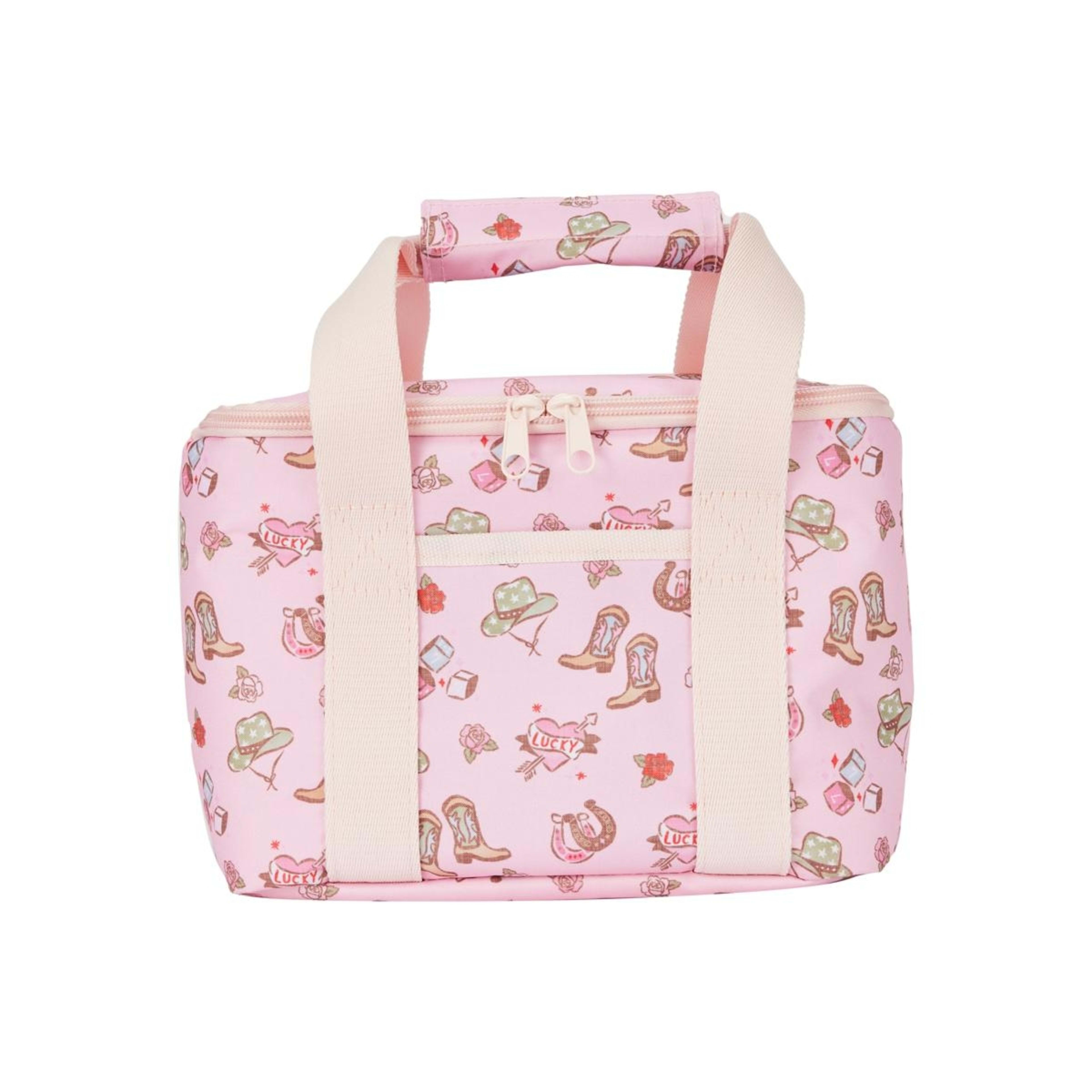 1 Twin Handle Cowgirl Lunch Bag - Pink, 1 of 3