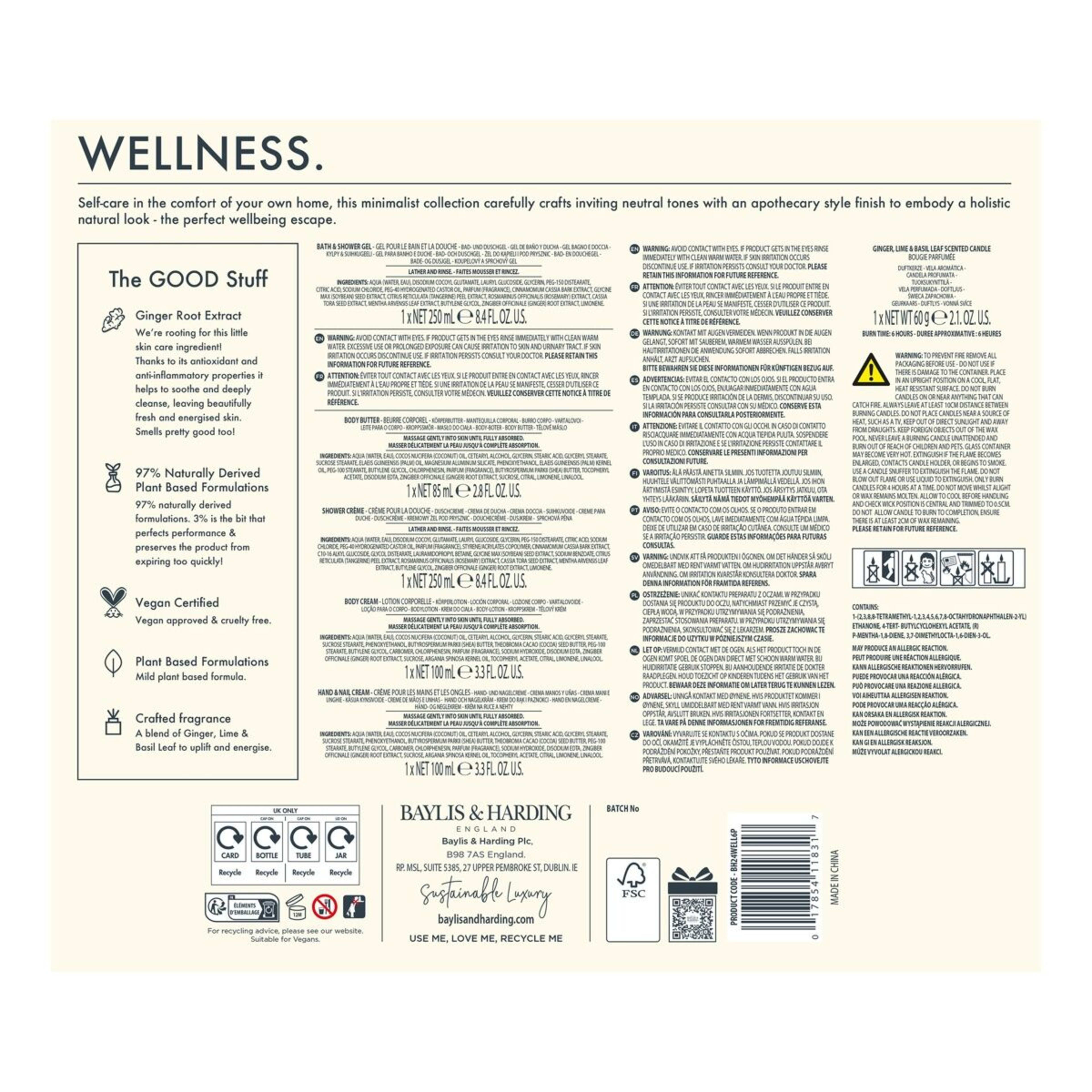 2 Baylis and Harding 6 Piece Wellness and Energise Set - Ginger, Lime and Basil Leaf, 2 of 4