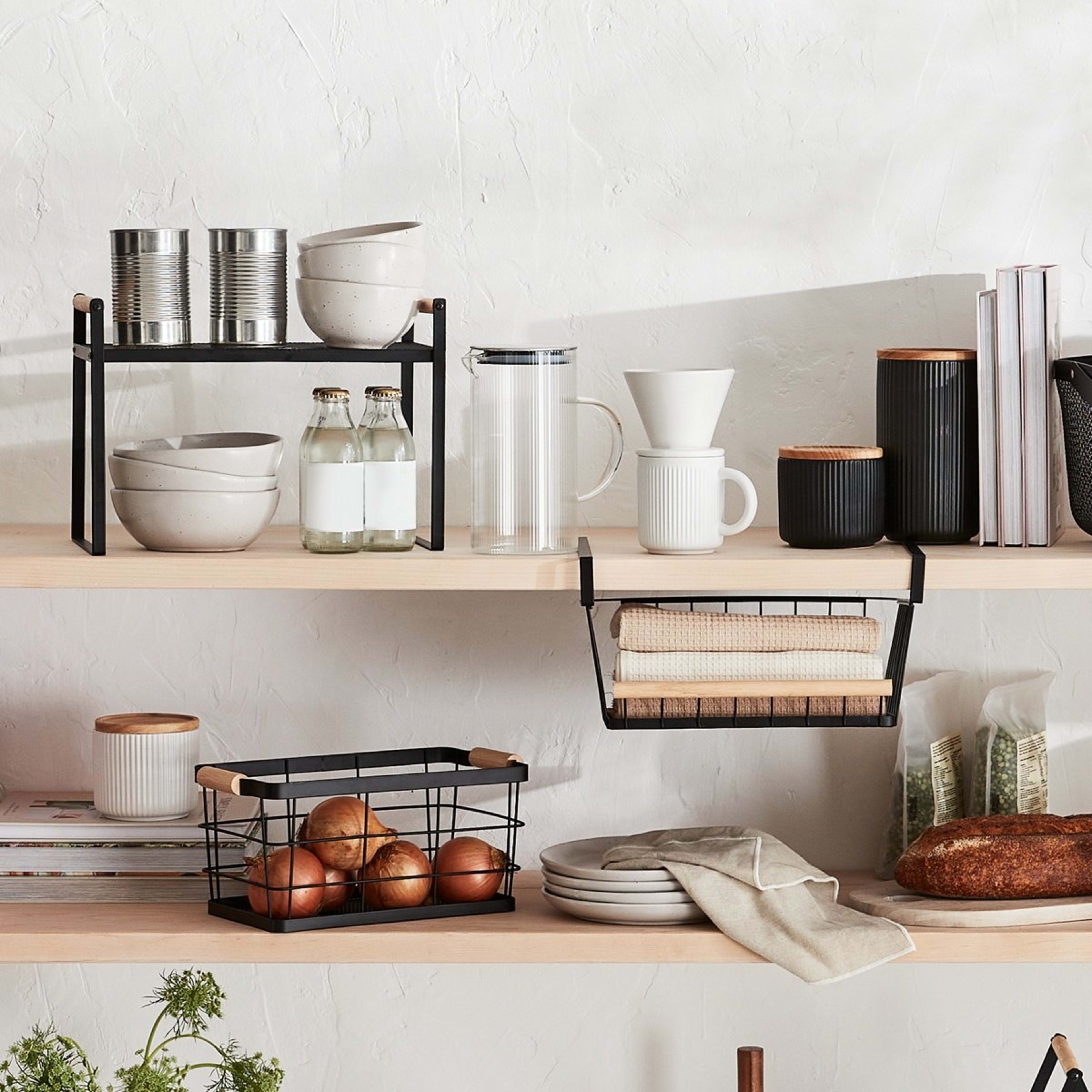 9 Wire and Wood Undershelf Basket, 9 of 9