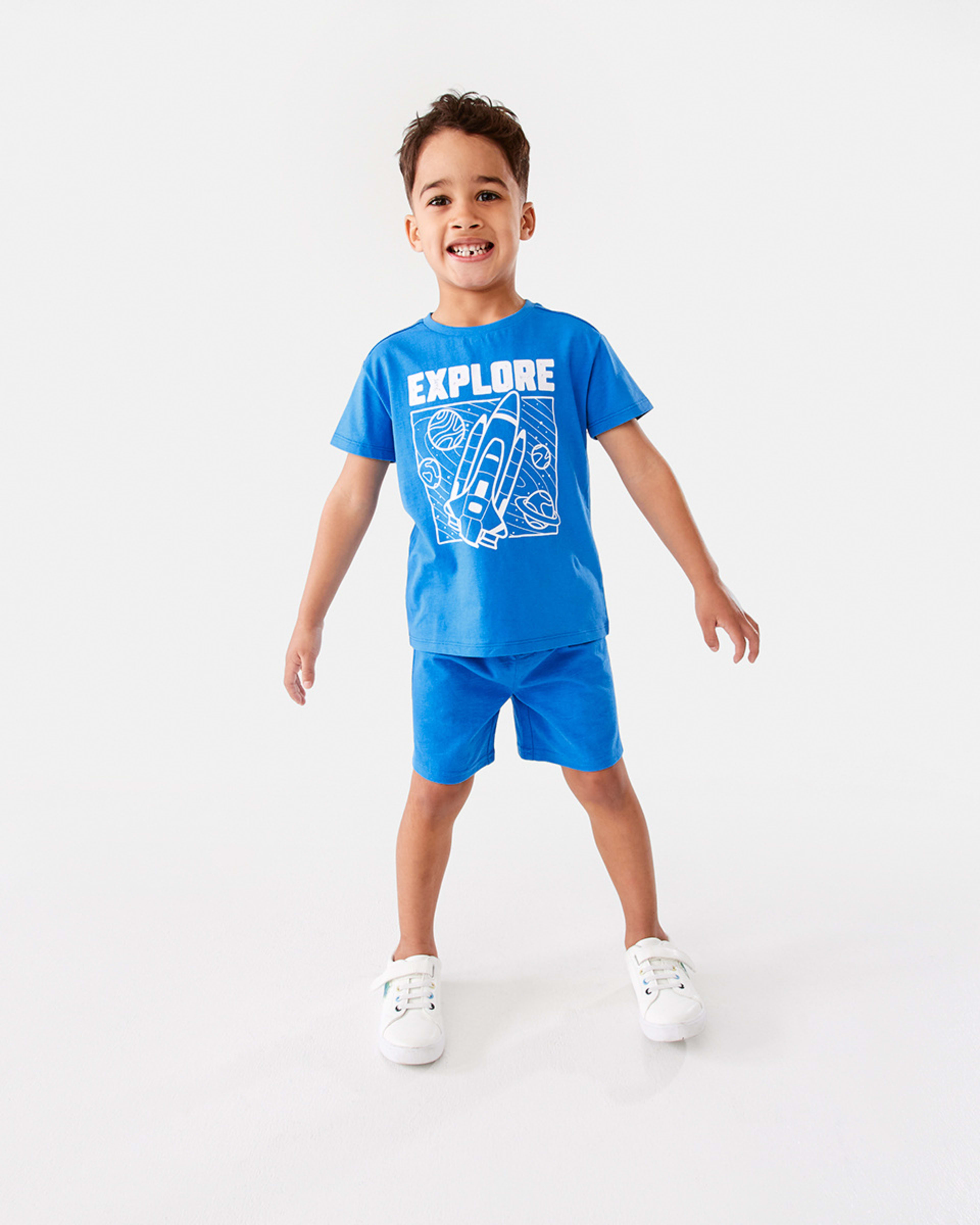 5 Cotton Knit Shorts Fren Blue, 5 of 8