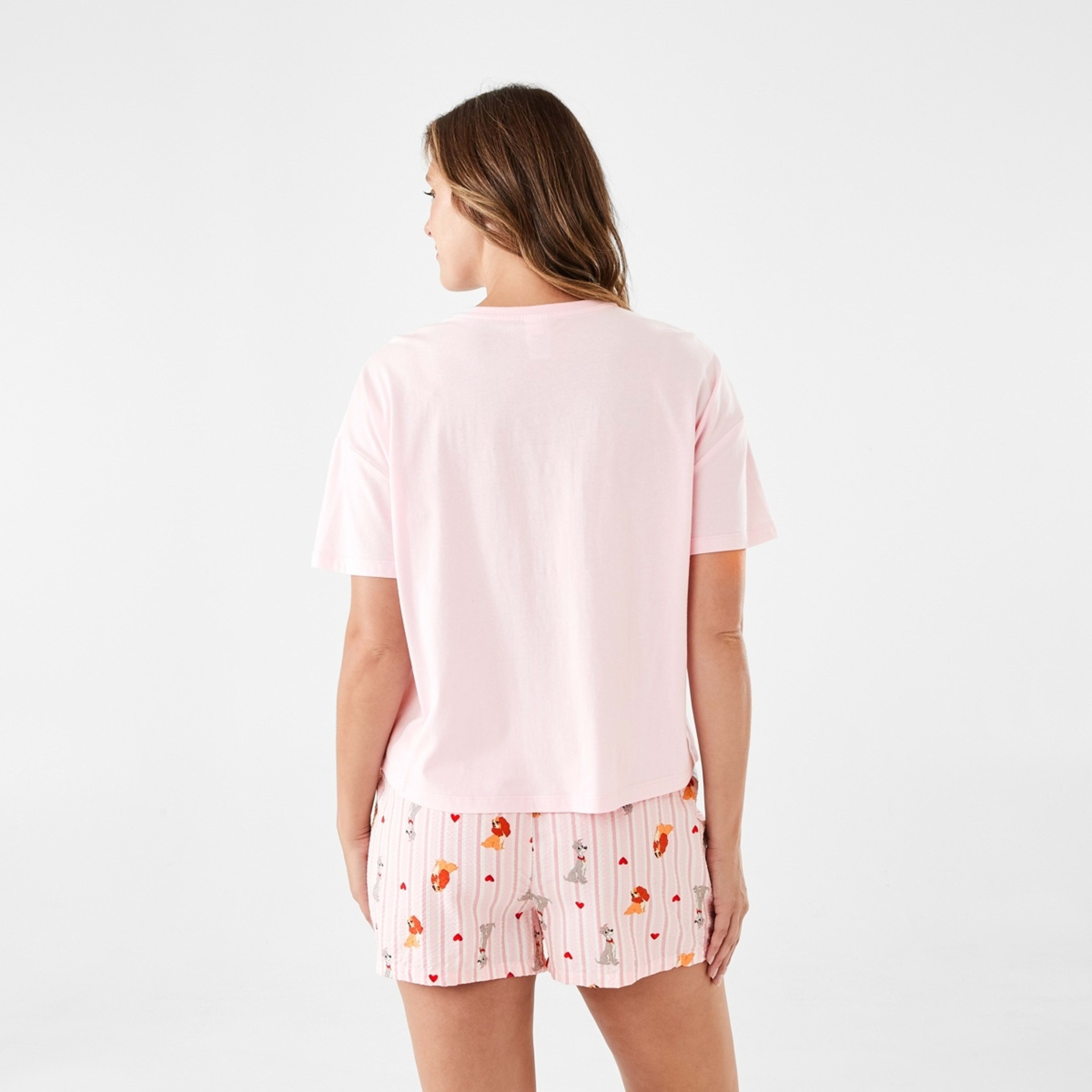 3 Lady and the Tramp License Knit Top and Woven Short Pyjama Set Lady Trmp, 3 of 7