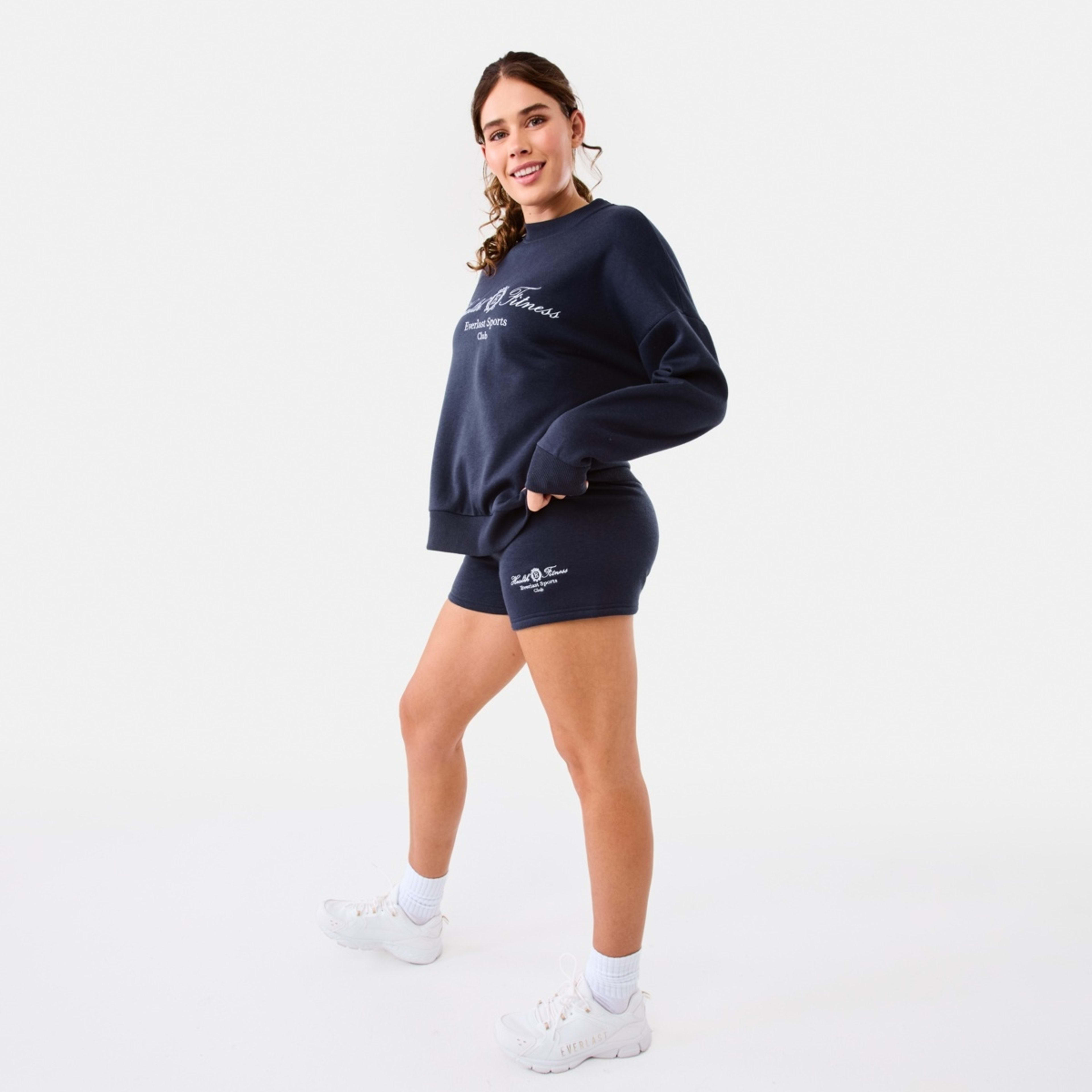 3 Everlast Womens Tennis Oversized Crew Sweatshirt Washed Nvy, 3 of 8