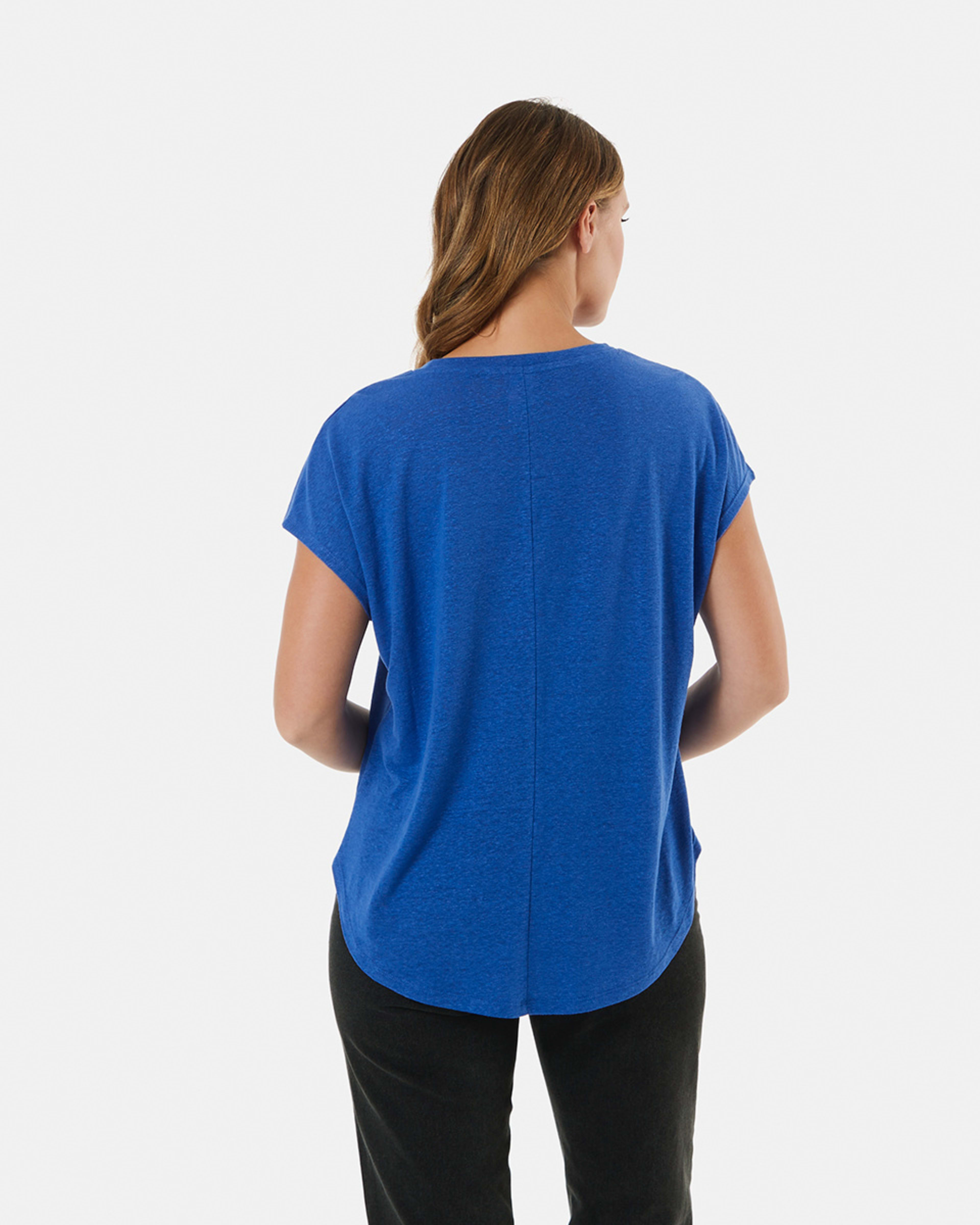 Linen Blend Extended Sleeve Tee Kmart