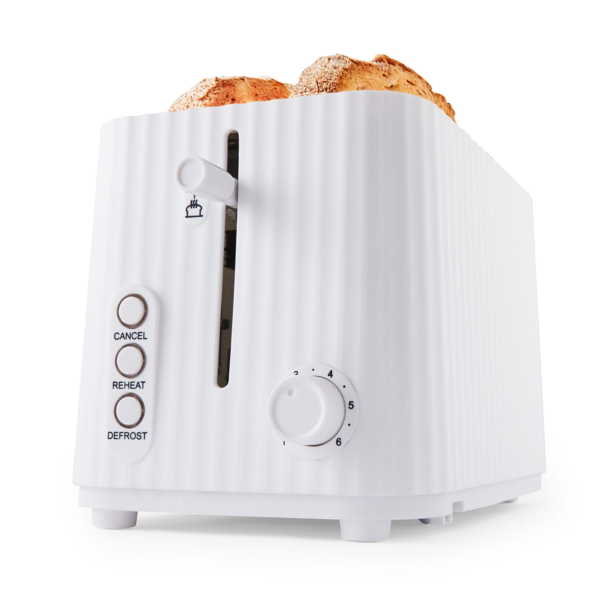 2 Slice Fluted Toaster White Kmart