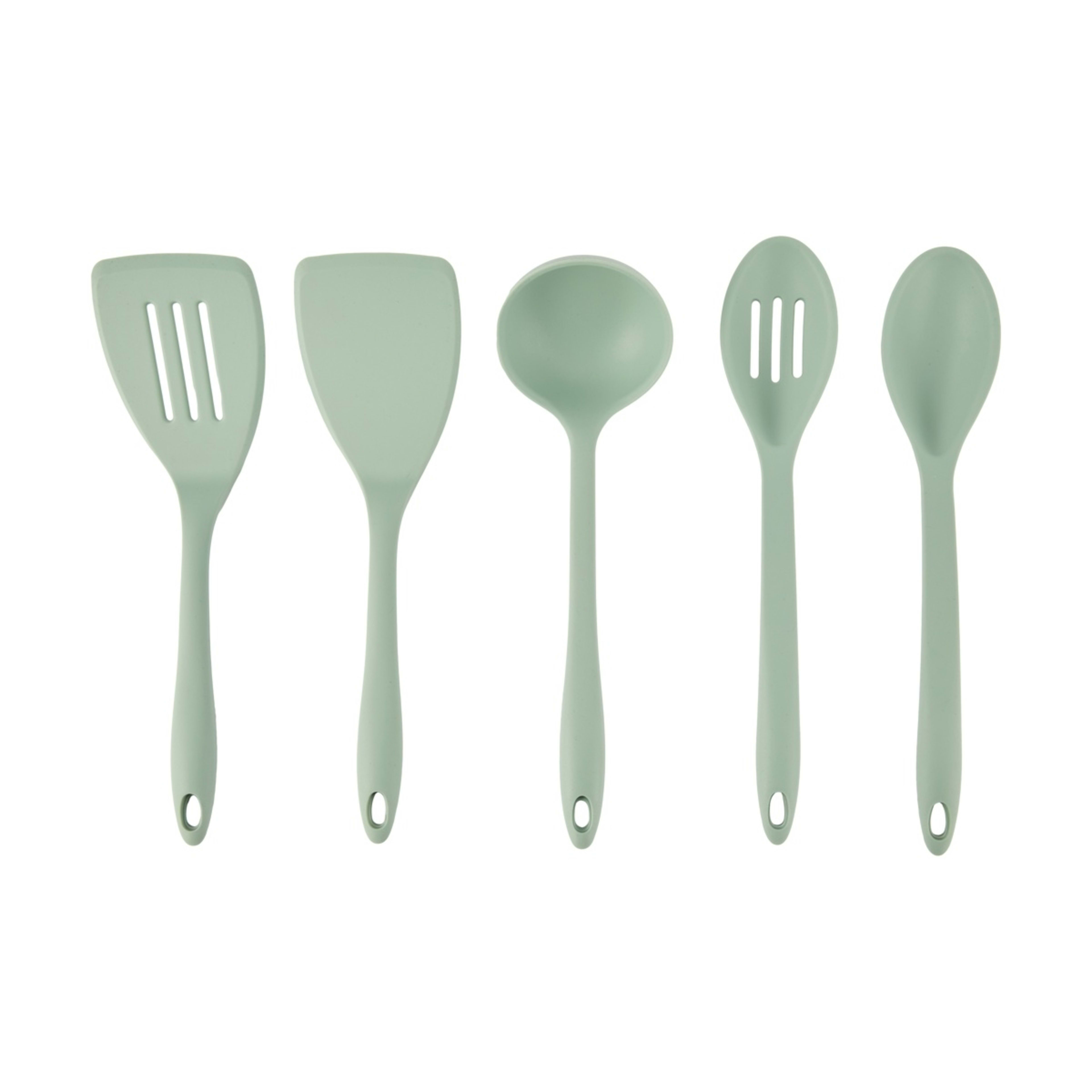 1 Set of 5 Silicone Utensils - Sage