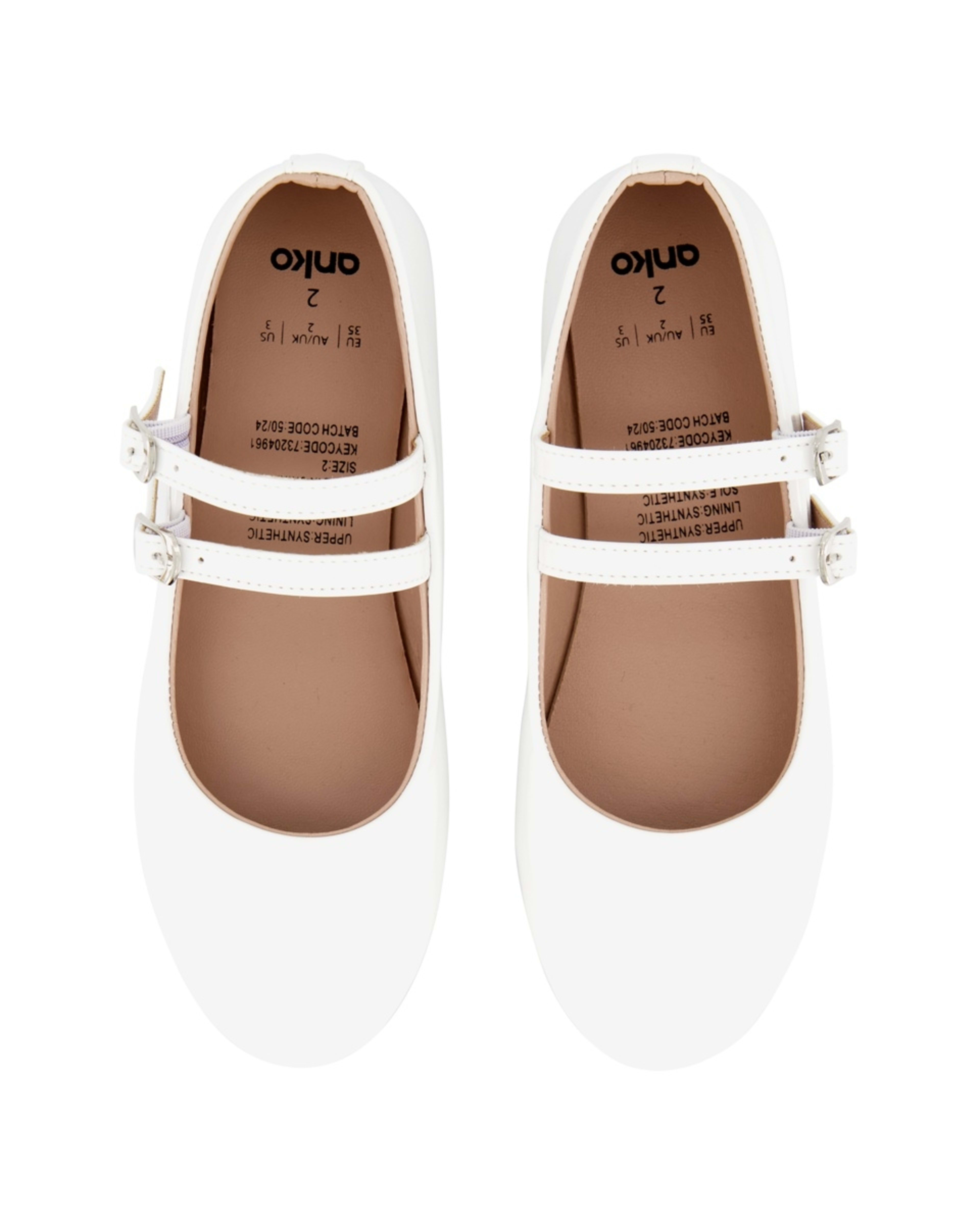 2 Senior Double Buckle Flats White, 2 of 5
