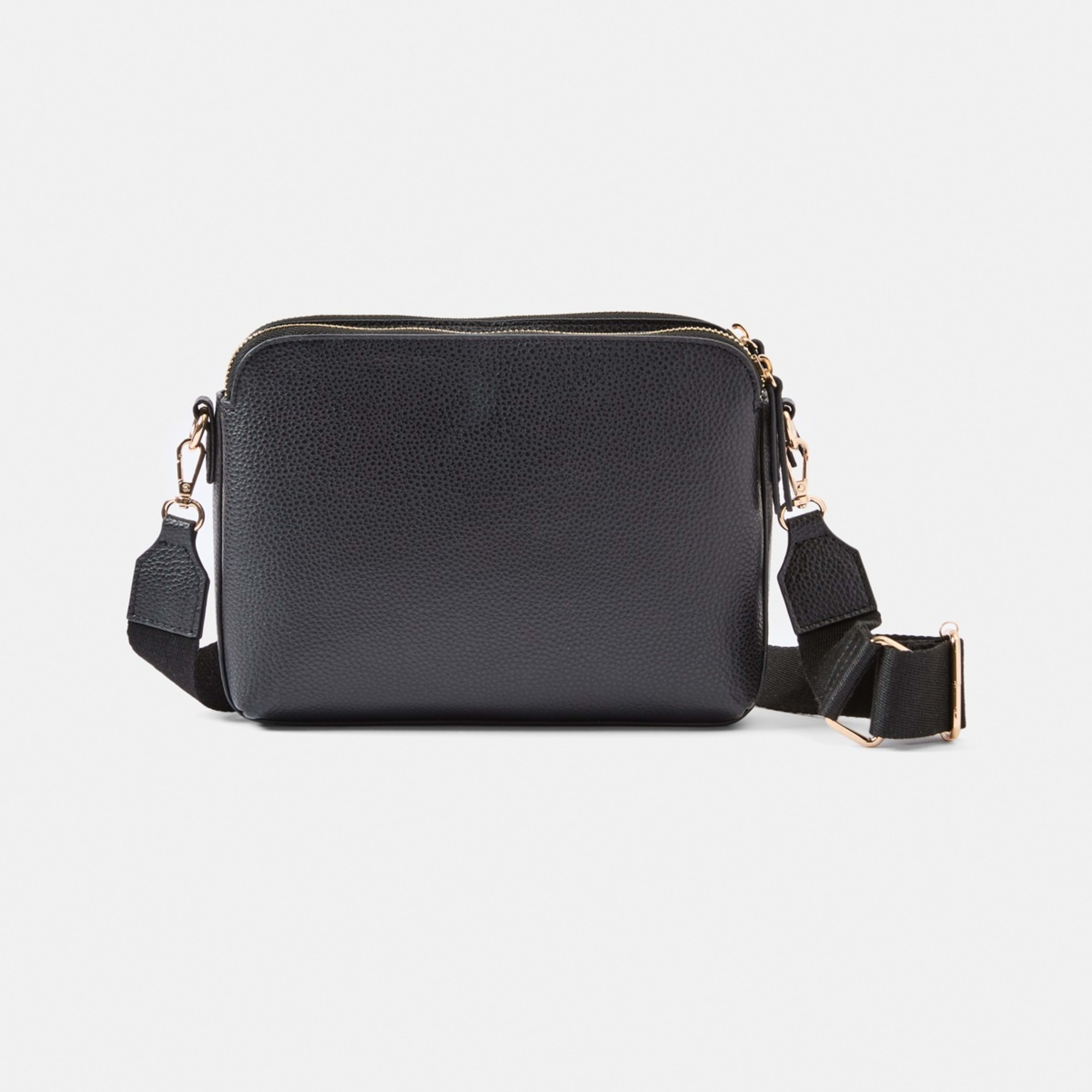 1 Double Pocket Crossbody Bag Black, 1 of 5