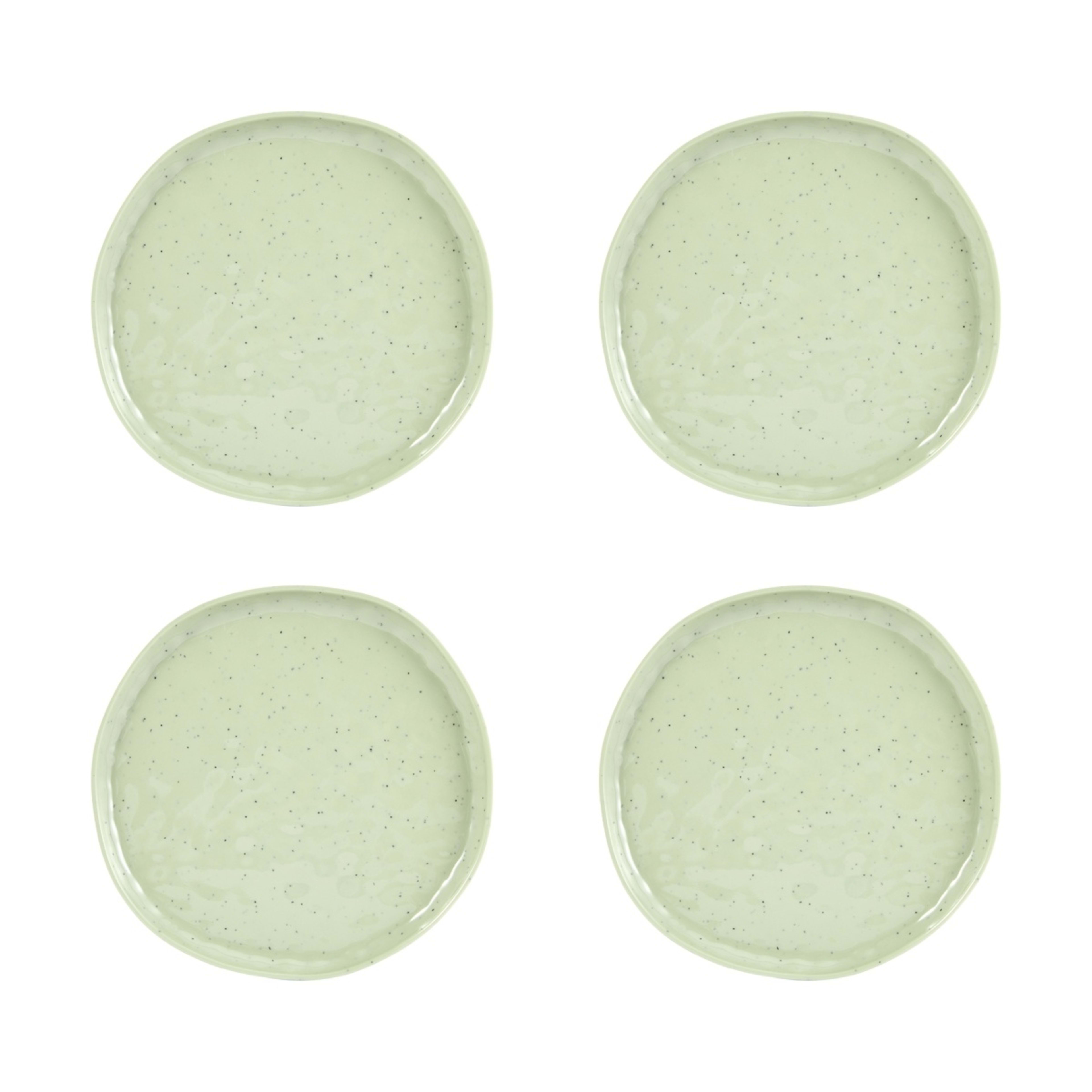 1 4 Pack Green Glazed Look Side Plates